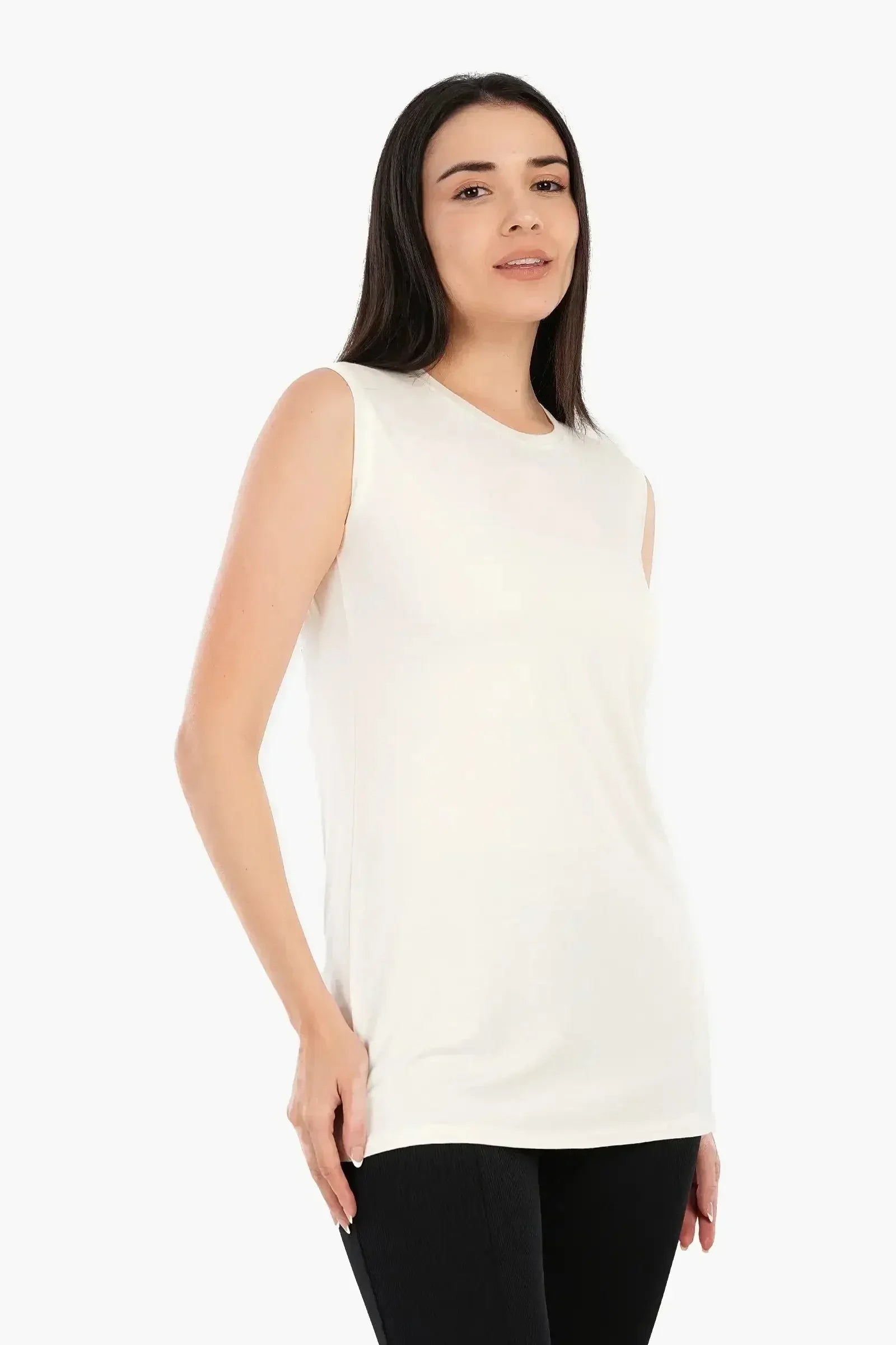 Carina - Viscose Sleeveless Long T-Shirt 1