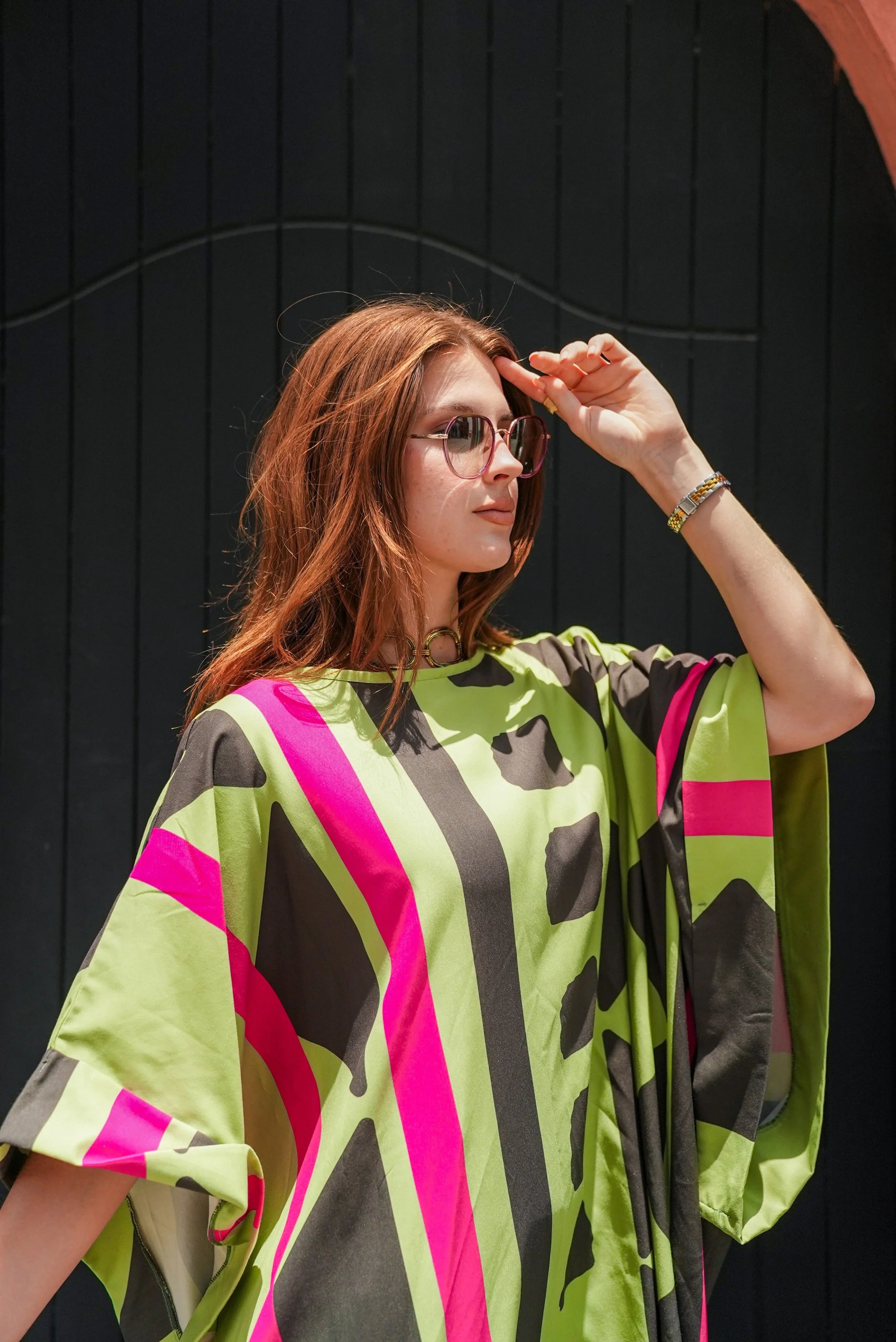 Dress Code - lime printed dress 2