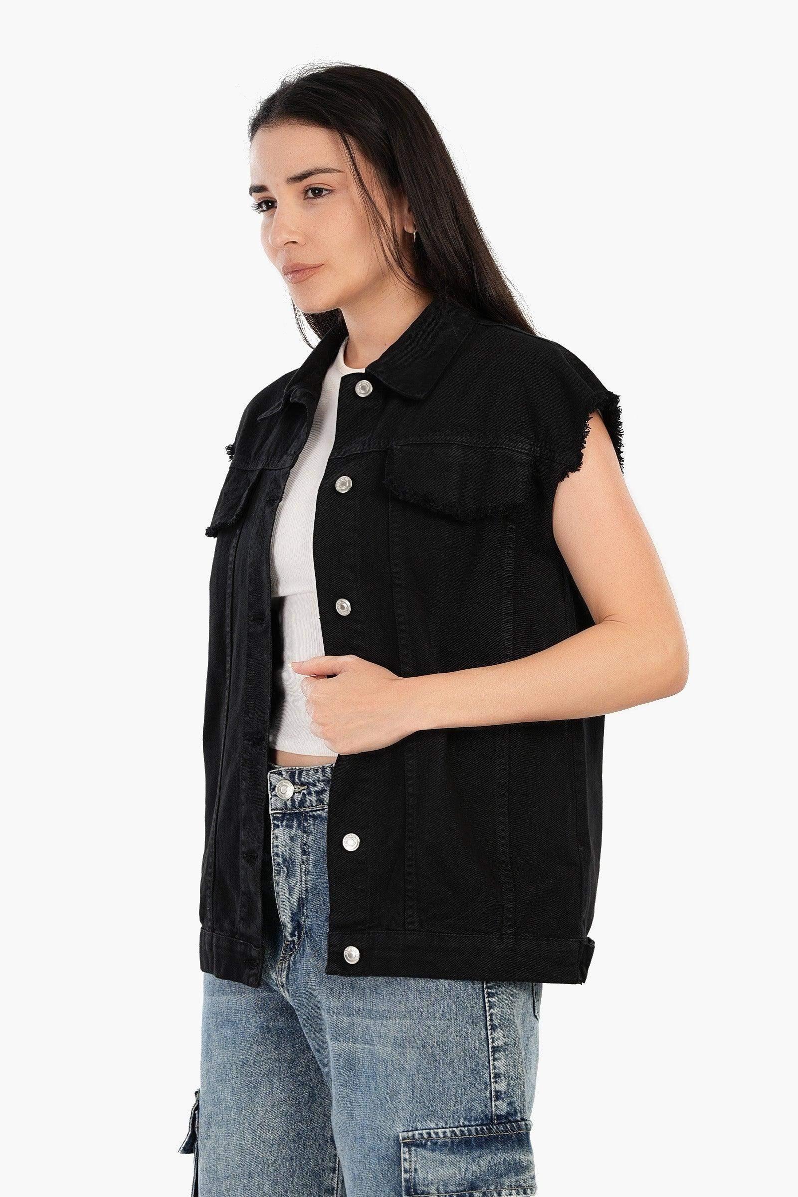 Carina - Raw Hem Denim Vest 6