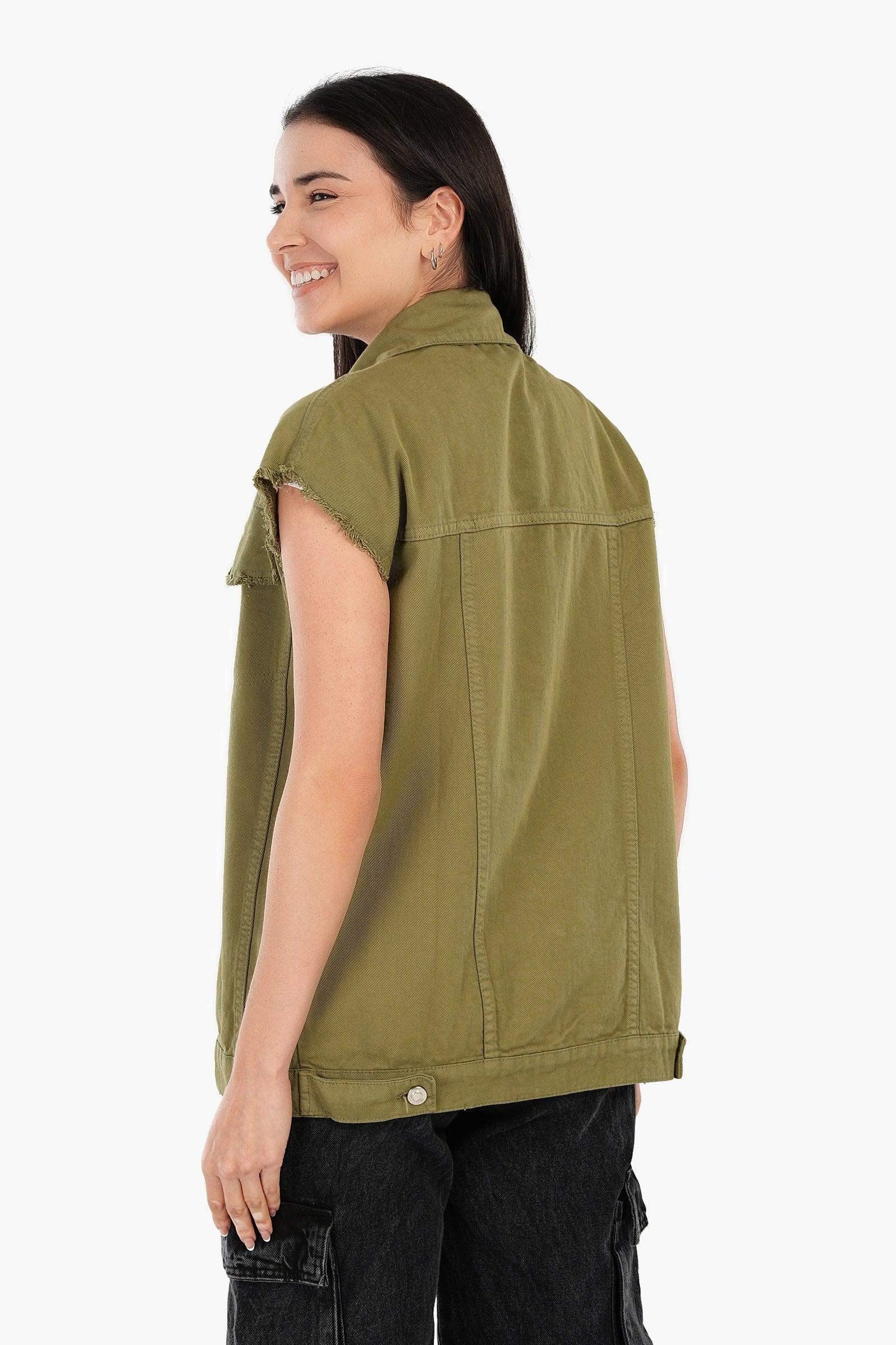 Carina - Raw Hem Denim Vest 3