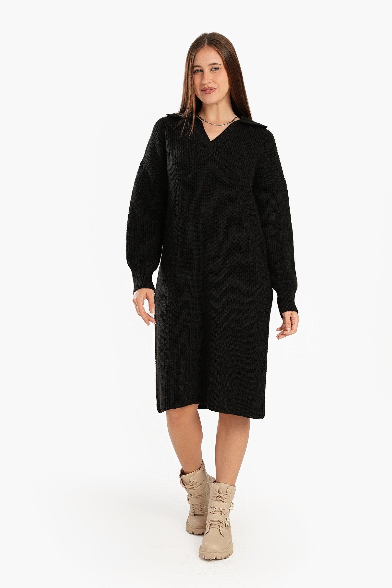 Clue - Collared V-Neck Dress 1