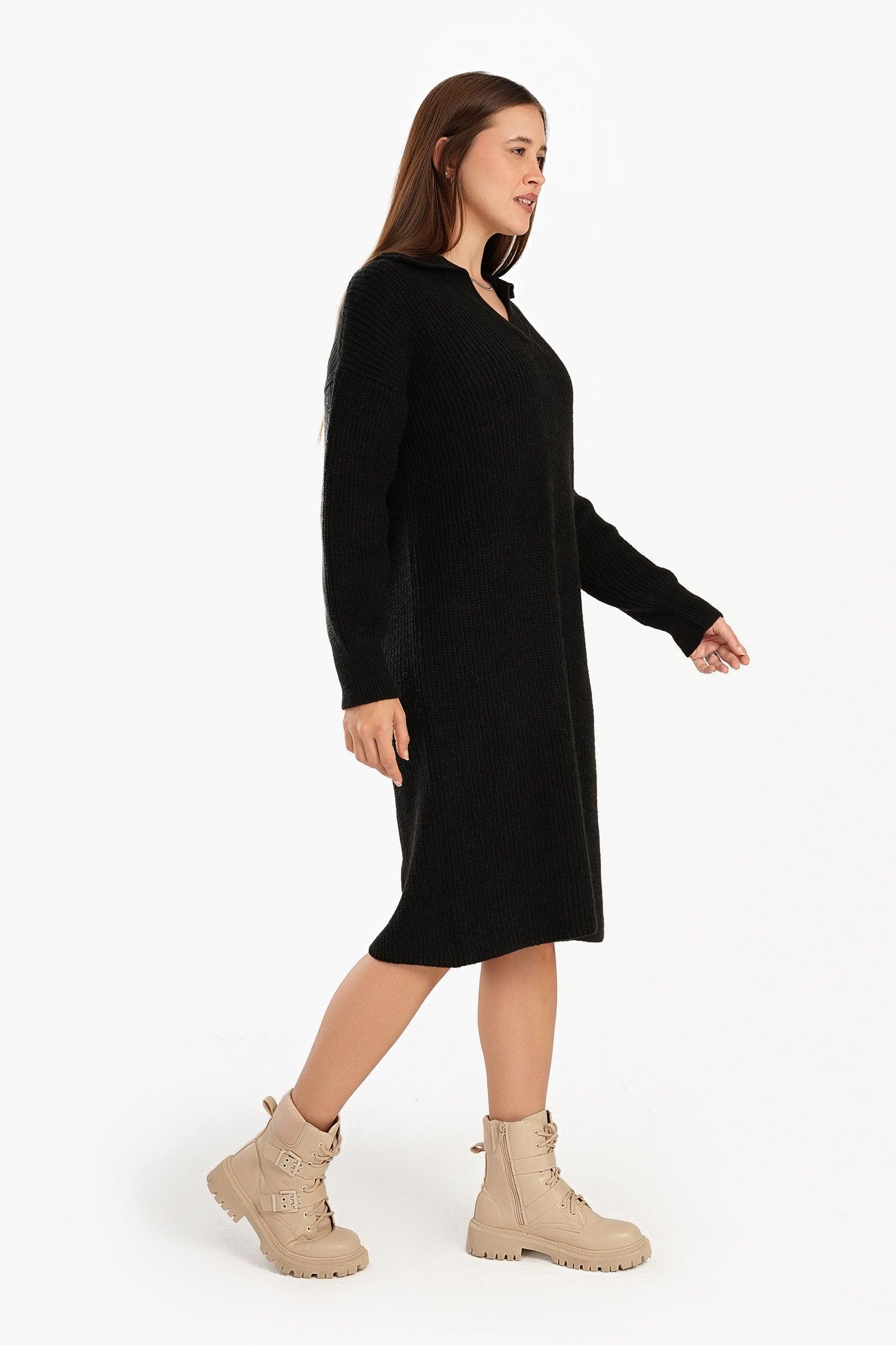 Clue - Collared V-Neck Dress 2