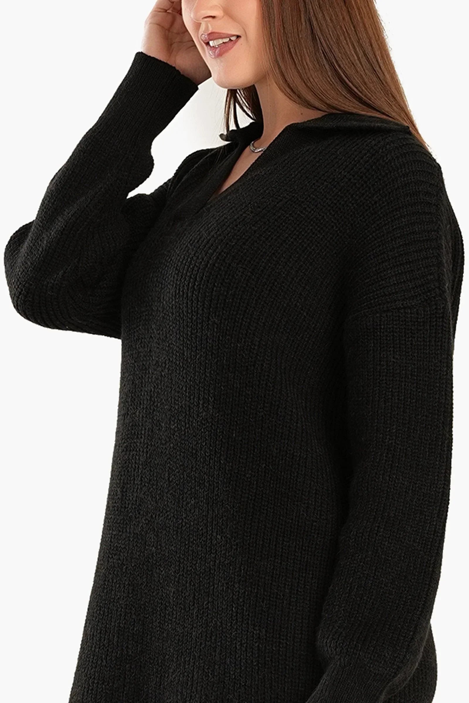 Clue - Collared V-Neck Dress 3