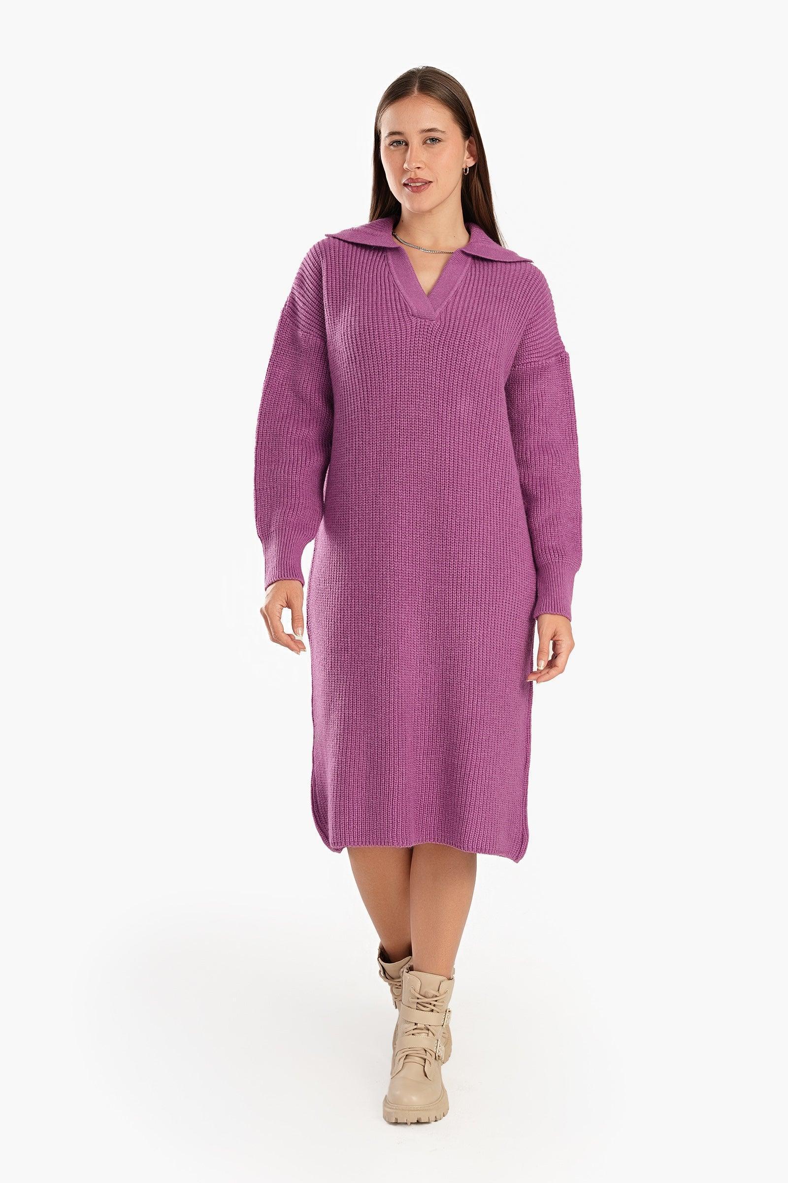 Clue - Collared V-Neck Dress 4