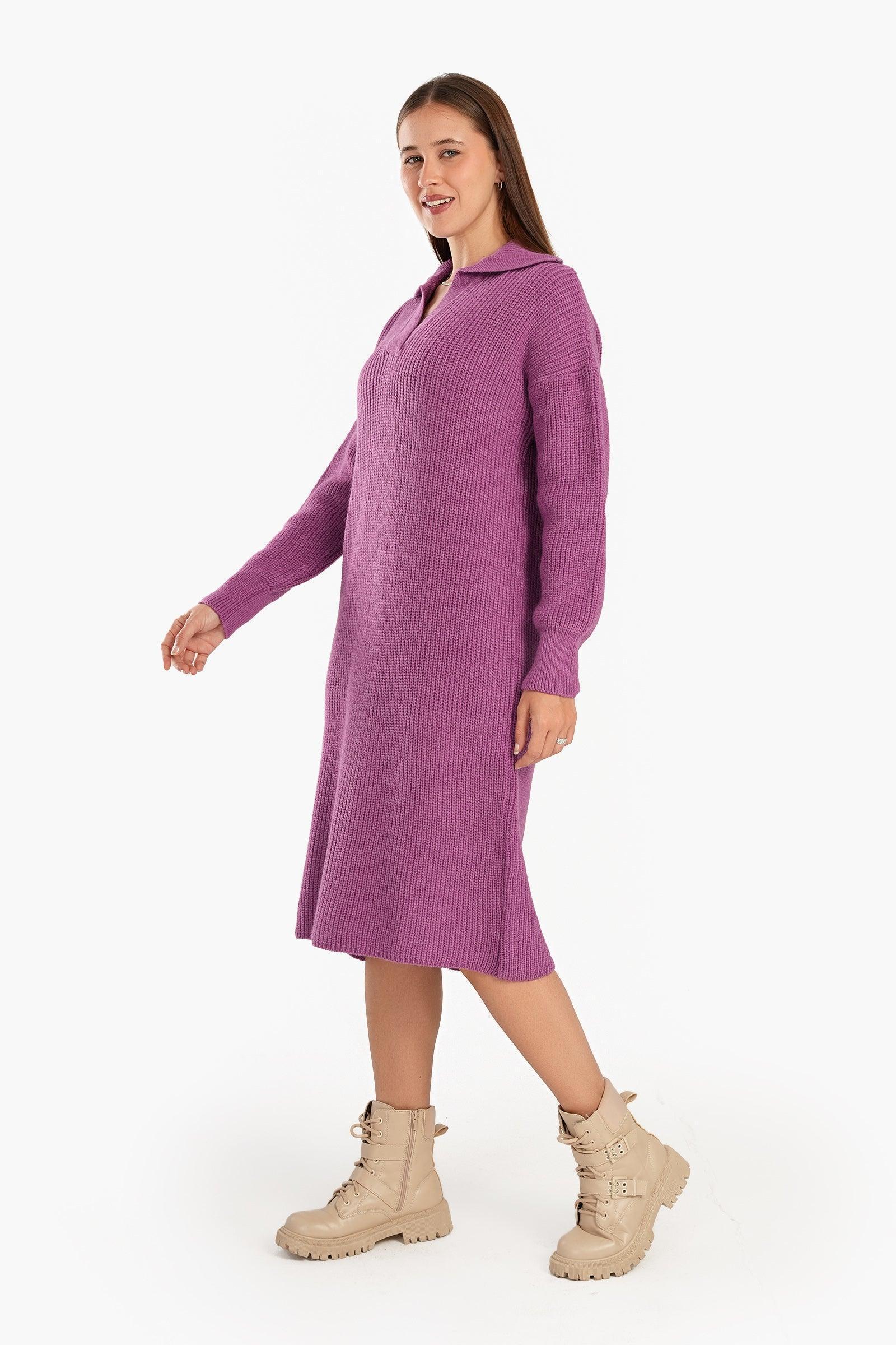 Clue - Collared V-Neck Dress 5