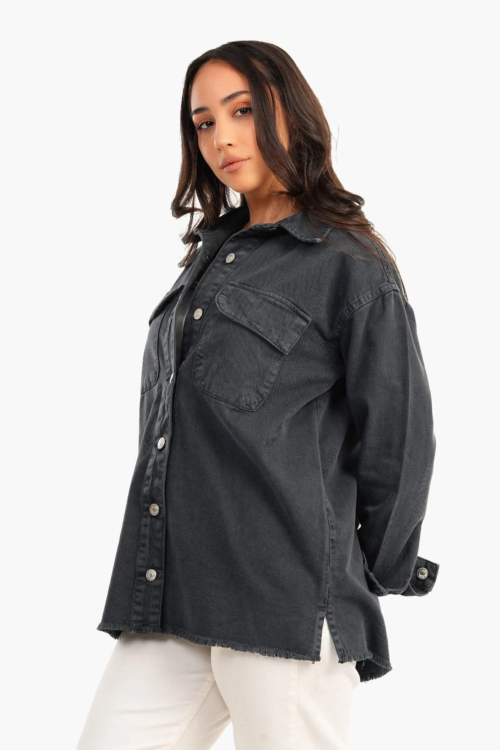 Carina - Denim Shirt with Chest Pockets 2