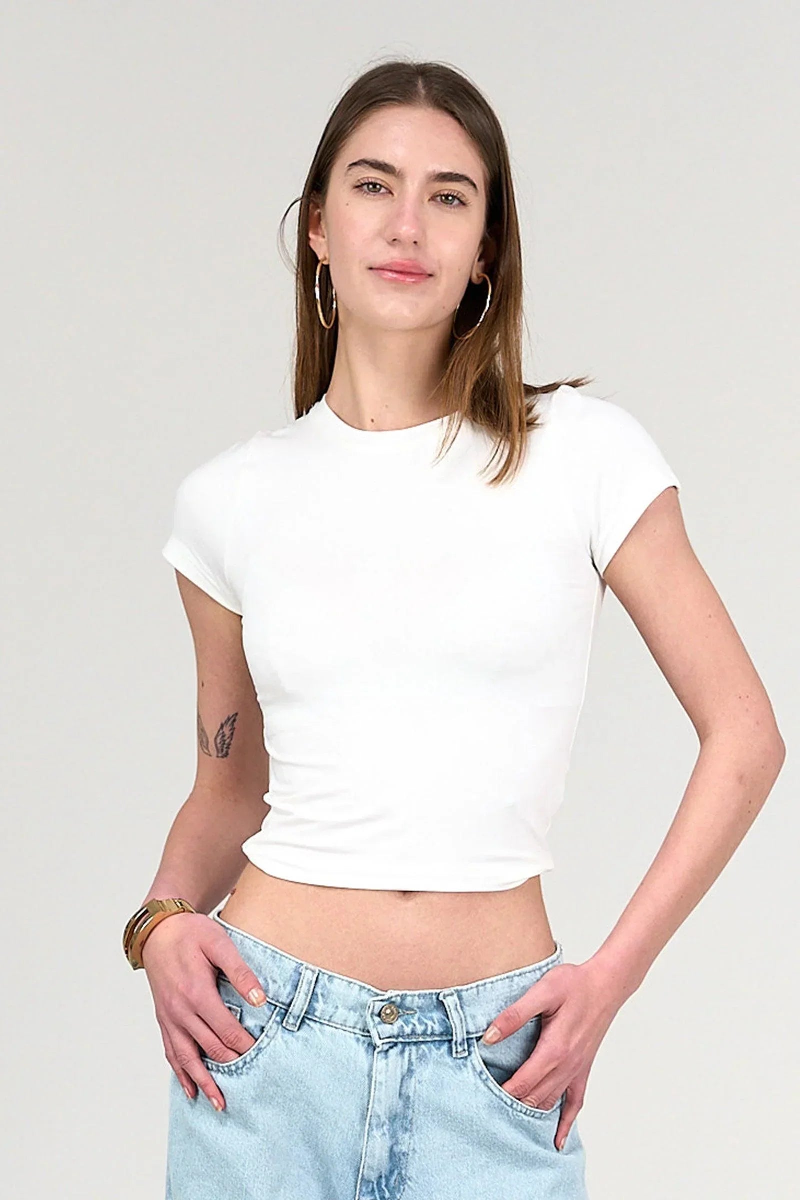 Clue - Cotton Blend Cropped Top 1