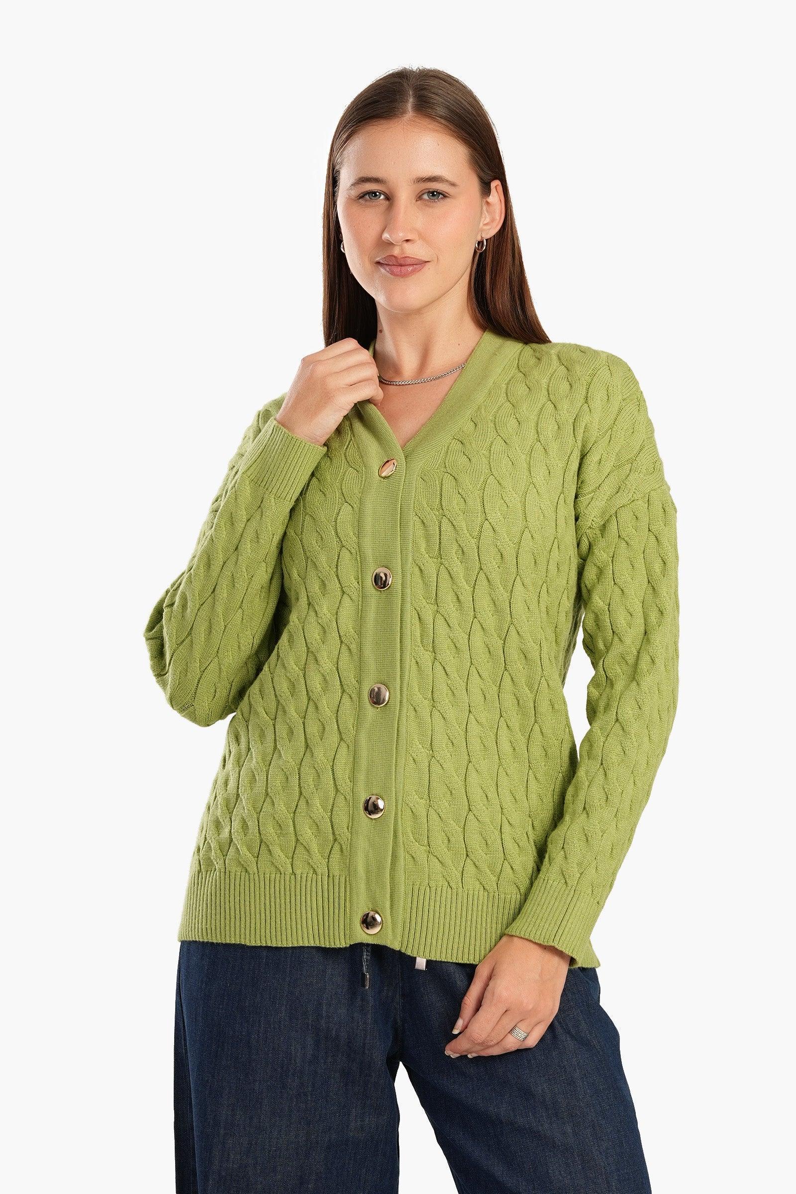 Clue - Wool Cable Knitted Cardigan 2