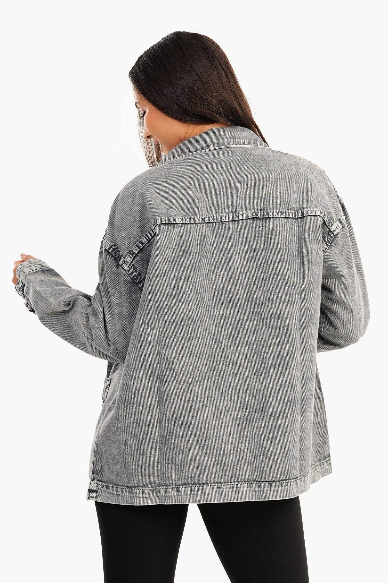 Carina - Denim Shirt with 4 Patched Pockets 1