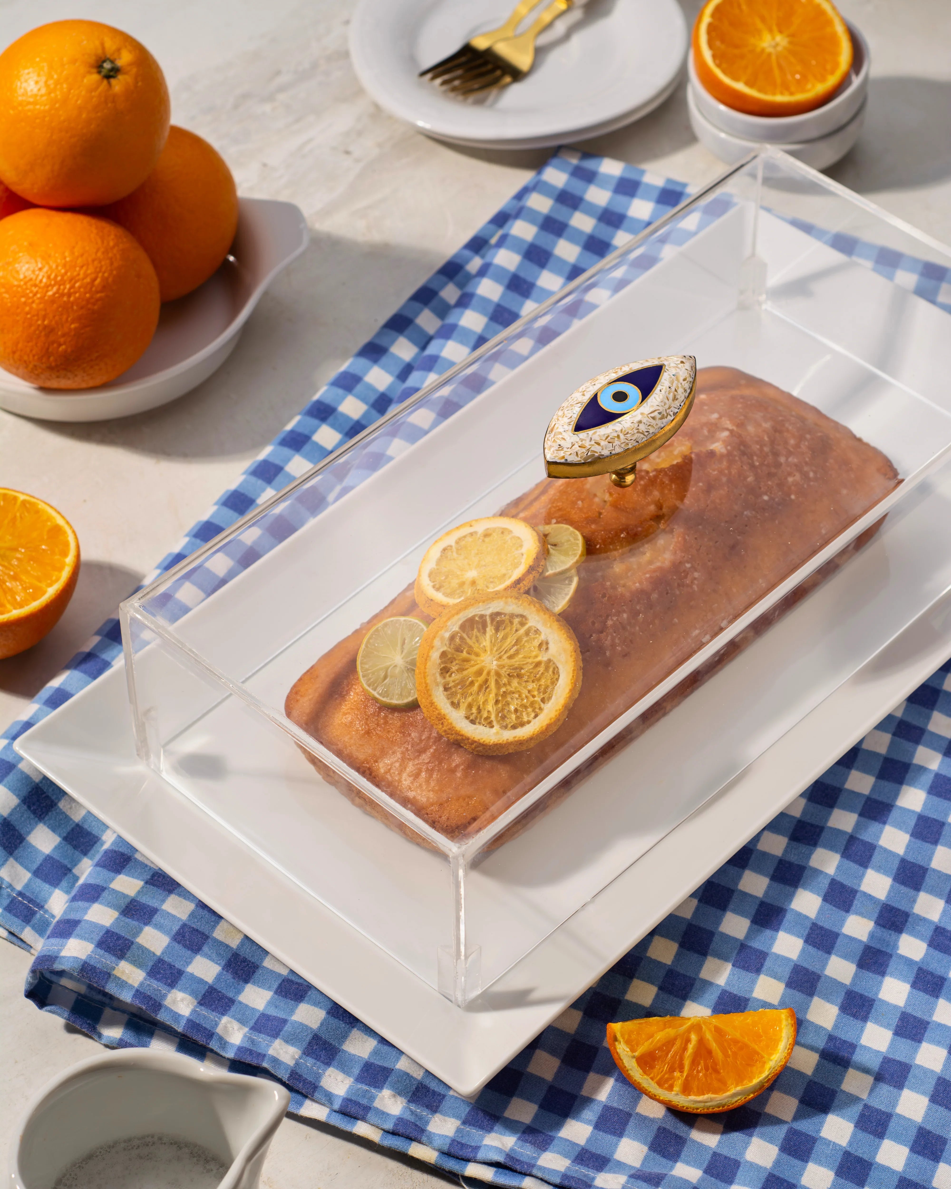 Rechote - Eyeline Rectangular porcelain serving plate 2 3