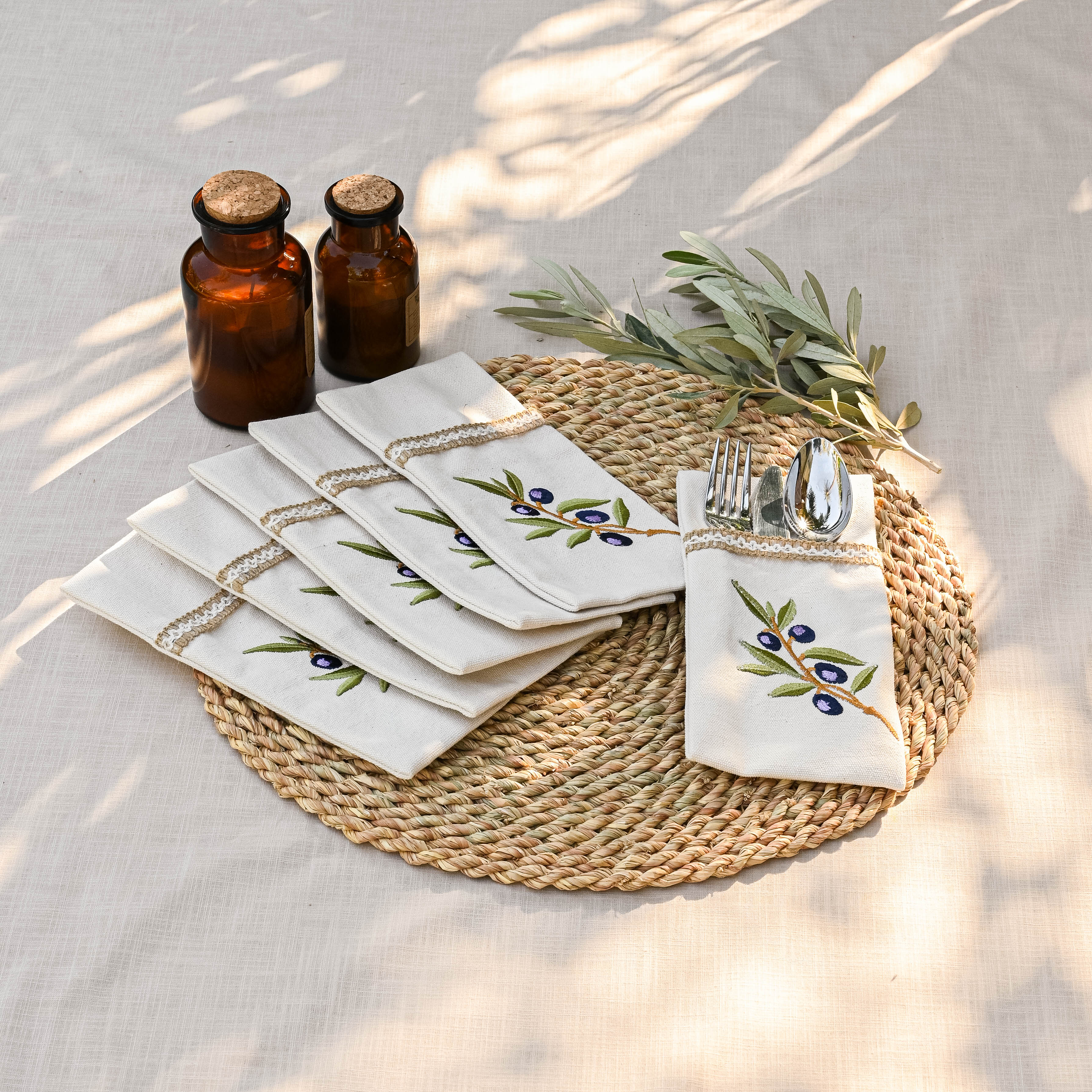 Olive Branch Cutlery Holder Set - Ticas 1
