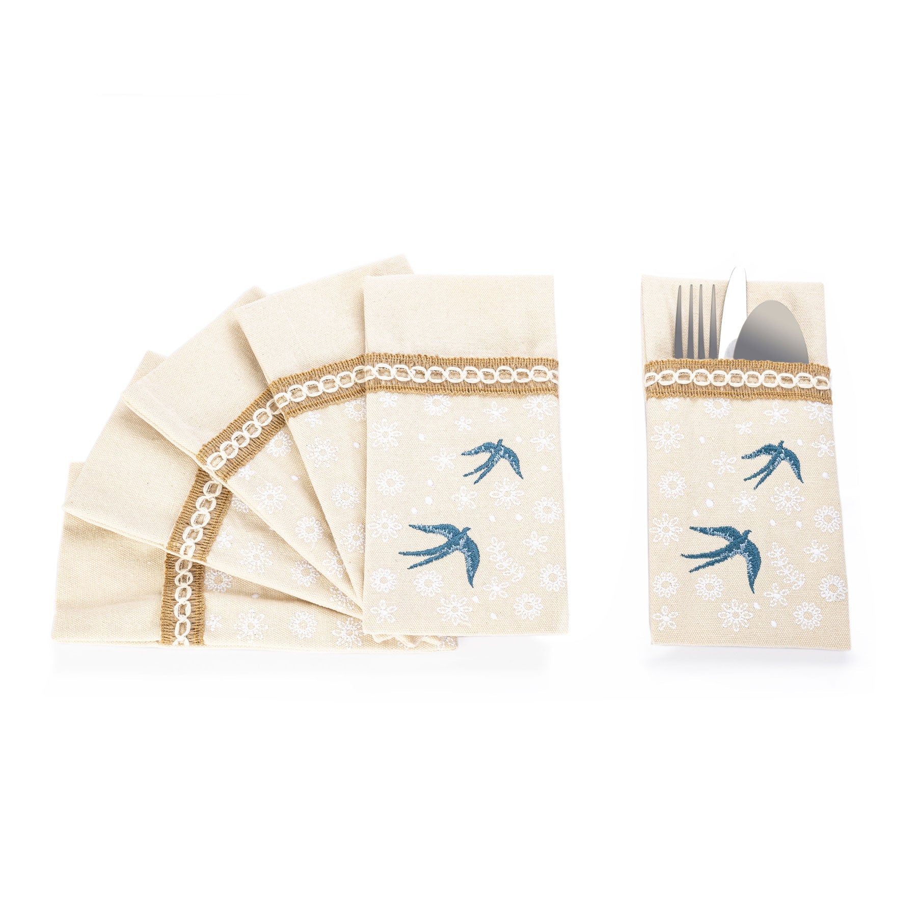 Birds & Flowers Cutlery Holder Set - Ticas 1