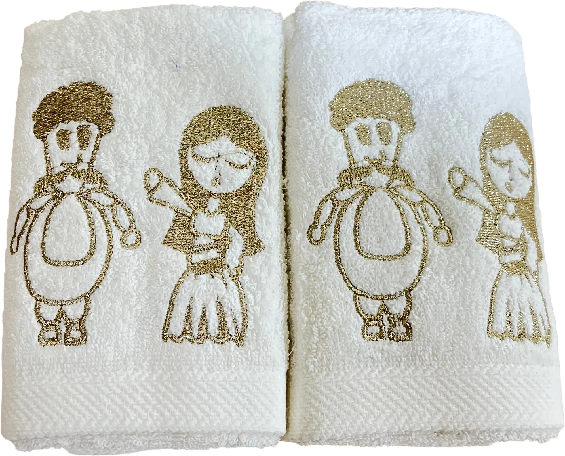 Urbantique - El Leila El Kebeera Embroidered Guest Towels – Gold 1