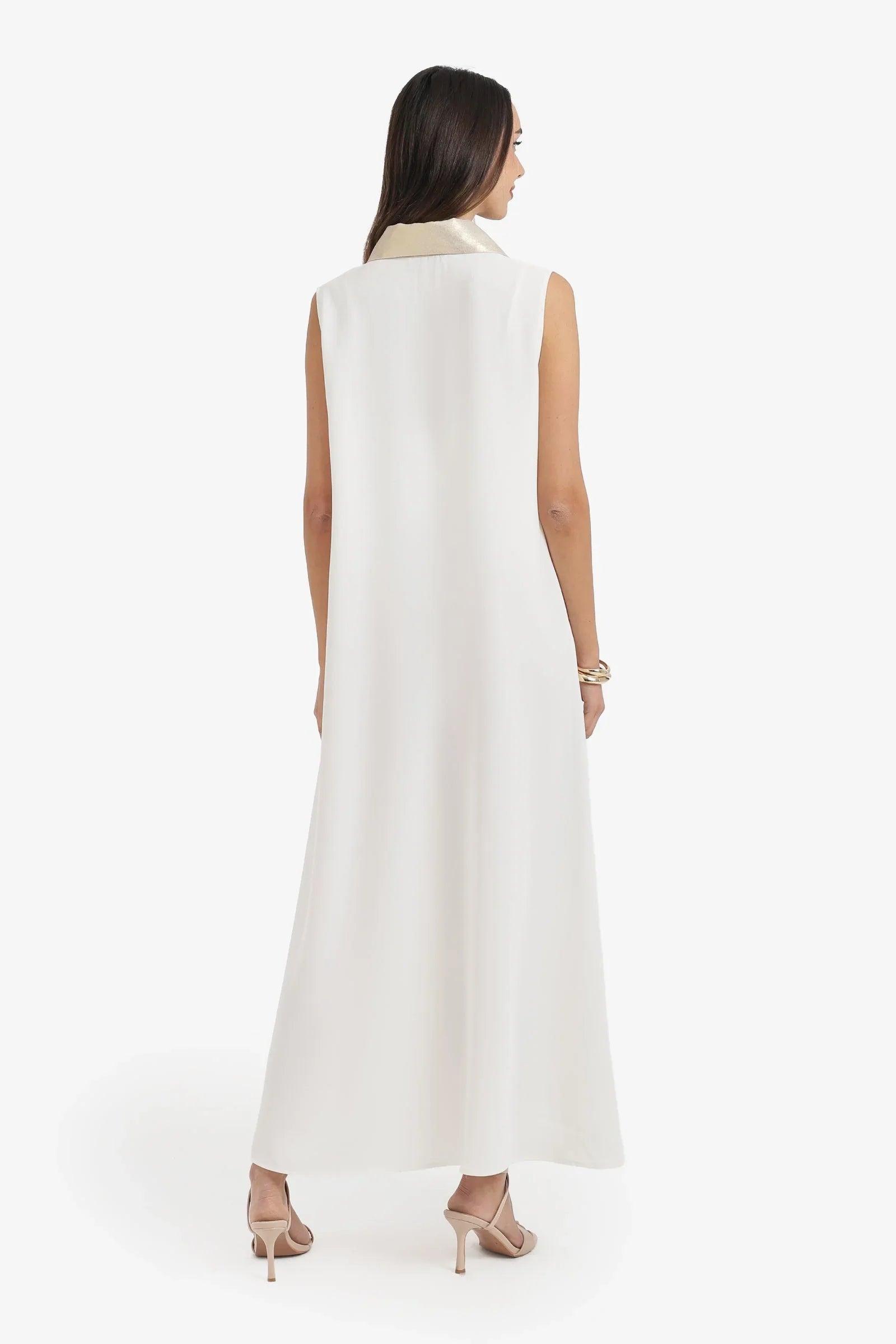Contrast-Collar Maxi Dress - Carina 3