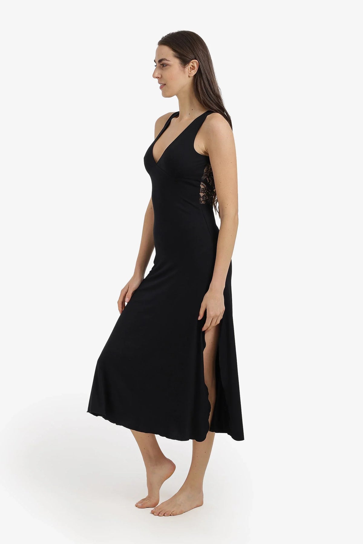Side-Slit Midi Nightgown - Carina 21