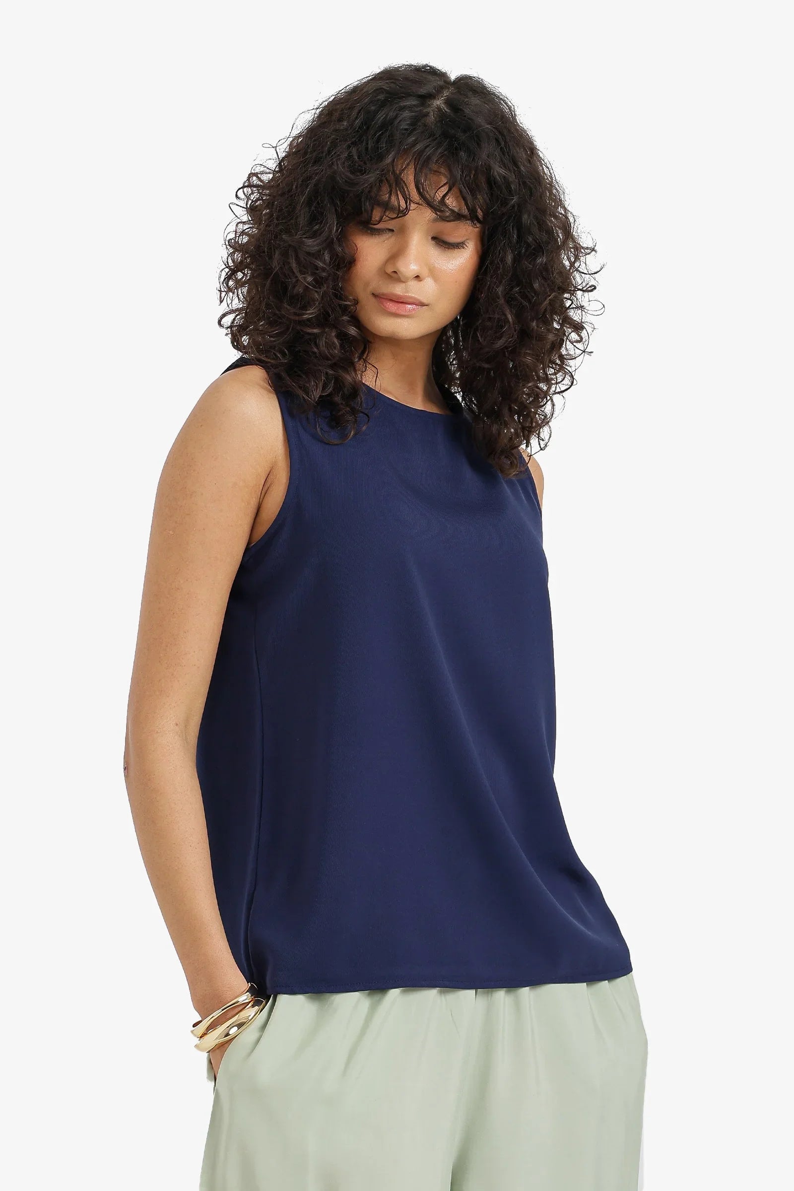 Sleeveless Viscose Blouse - Clue - Babazzaro