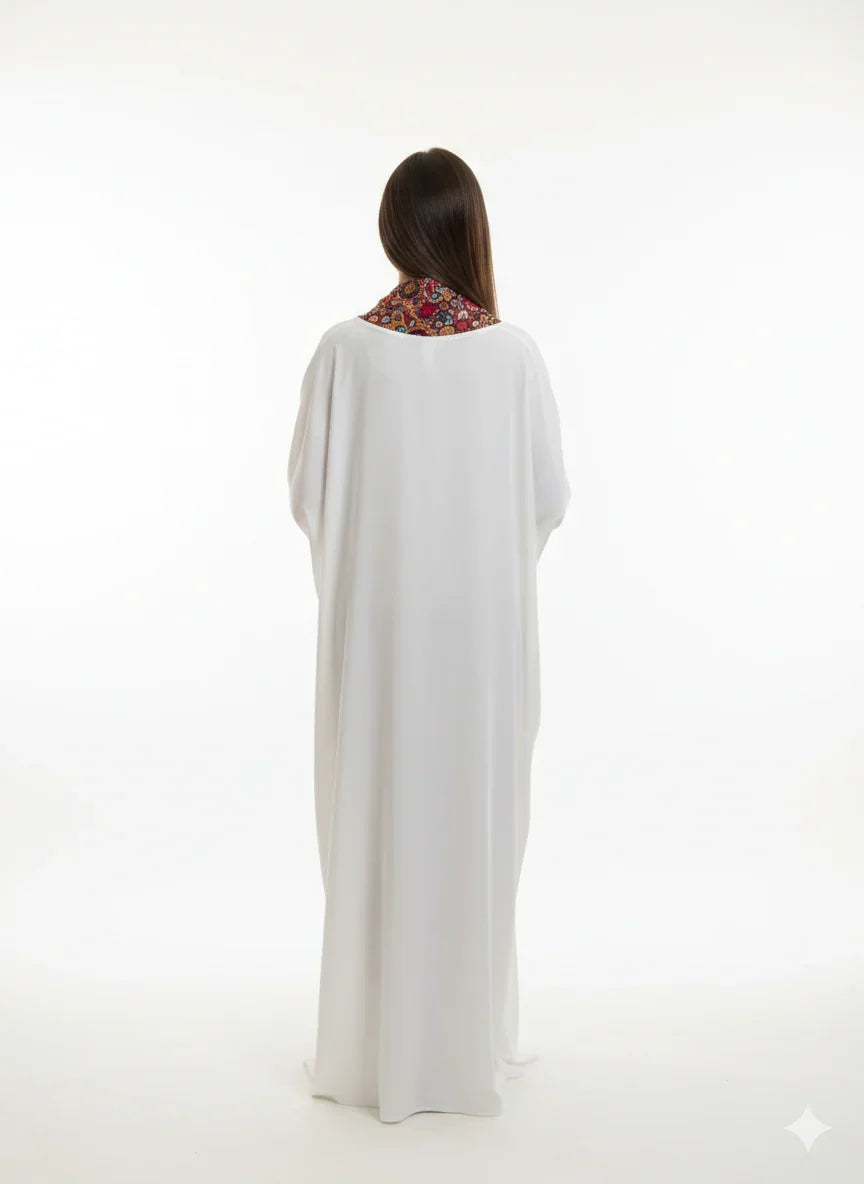 Urbantique - White Kaftan with Multi-Colored Print 3