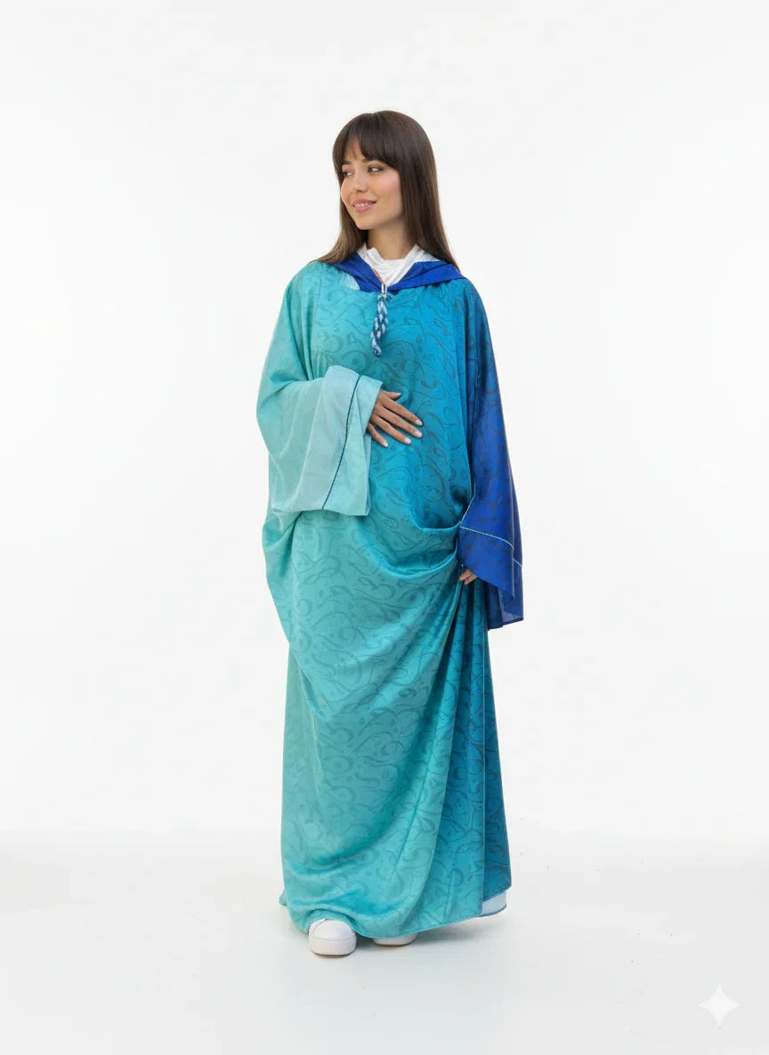 Urbantique - Asdal with Arabic Letters – Shades of Blue and Green 2