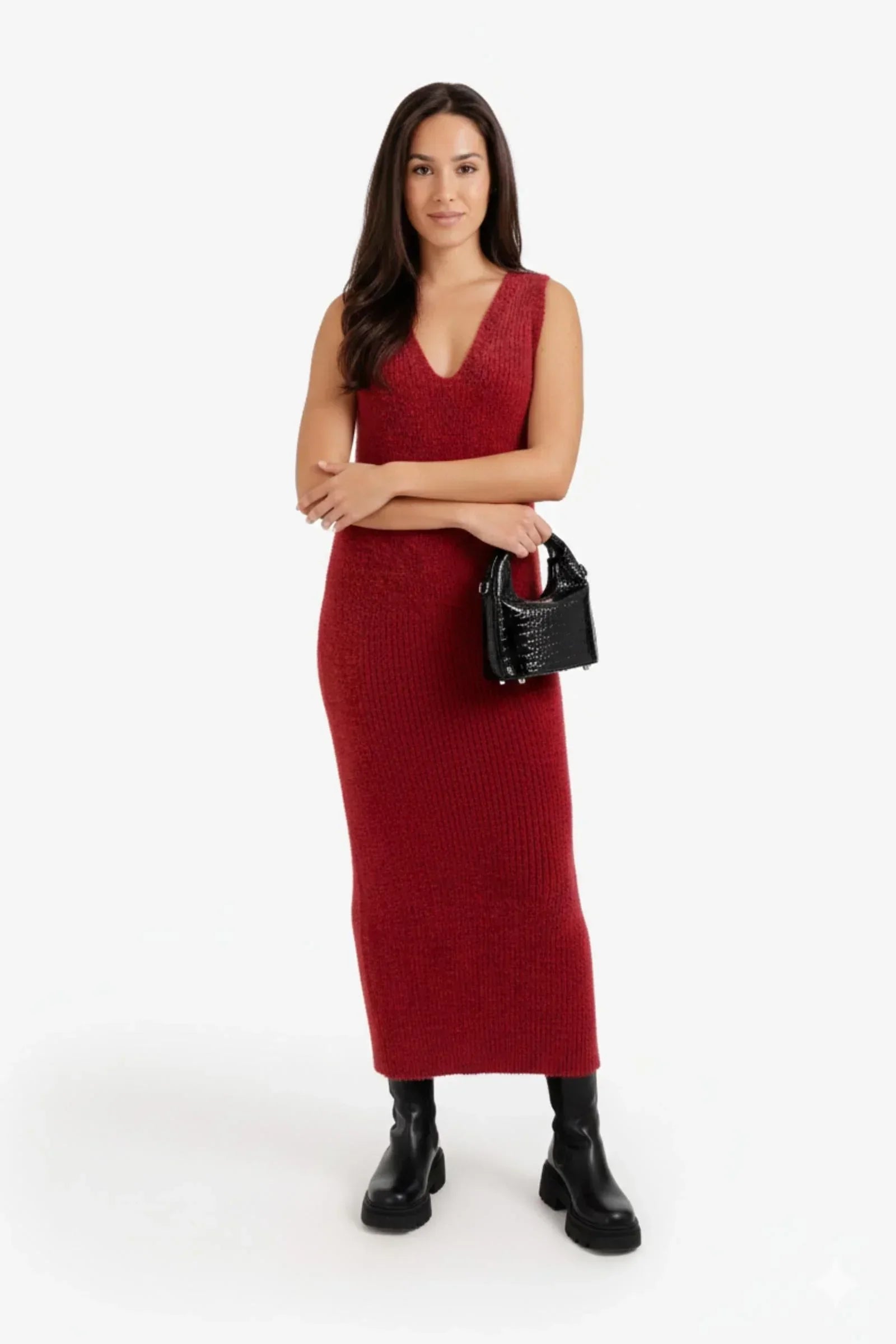 Clue - V-Neck Midi Dress 1