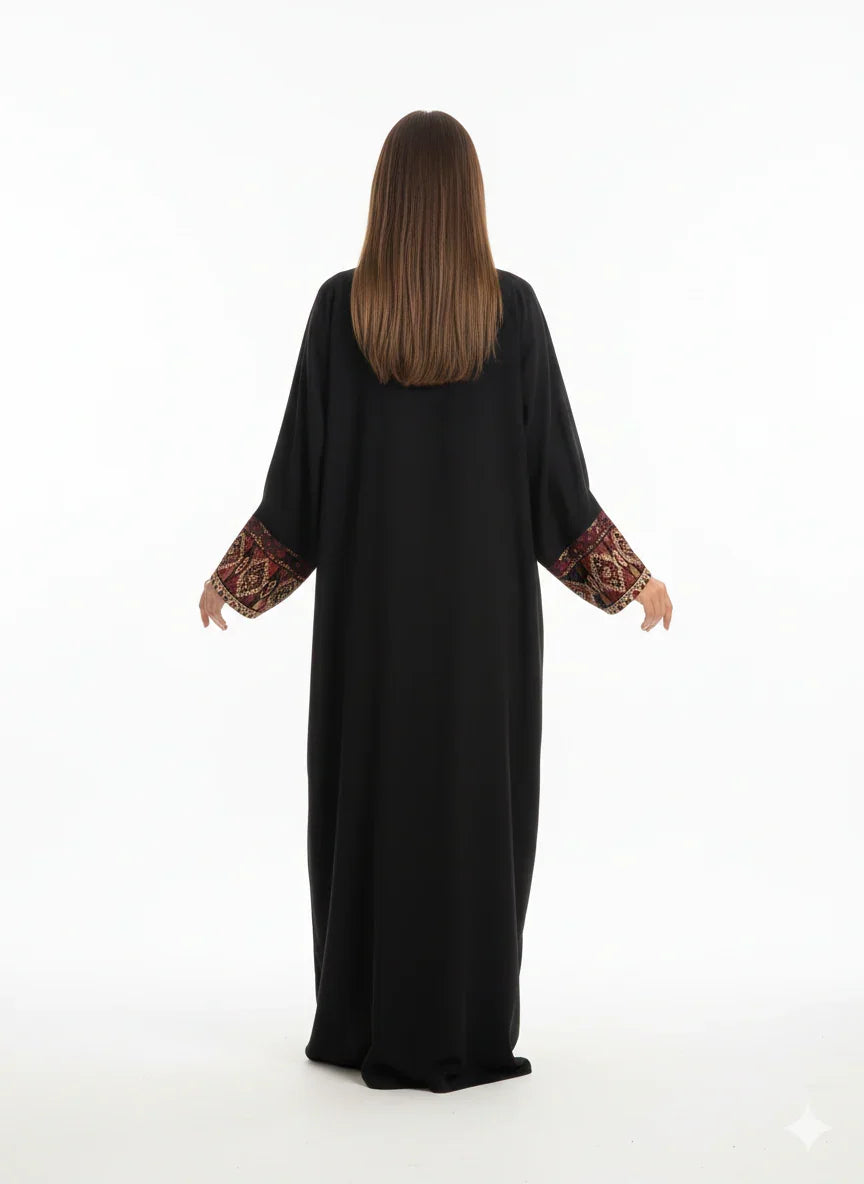 Urbantique - Black Kaftan with Multi-Colored Print 3