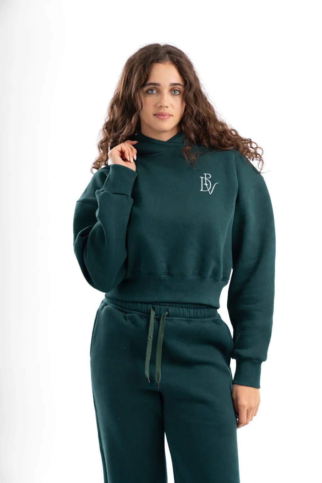 Plein De Vie - Green Cropped Hoodie 1