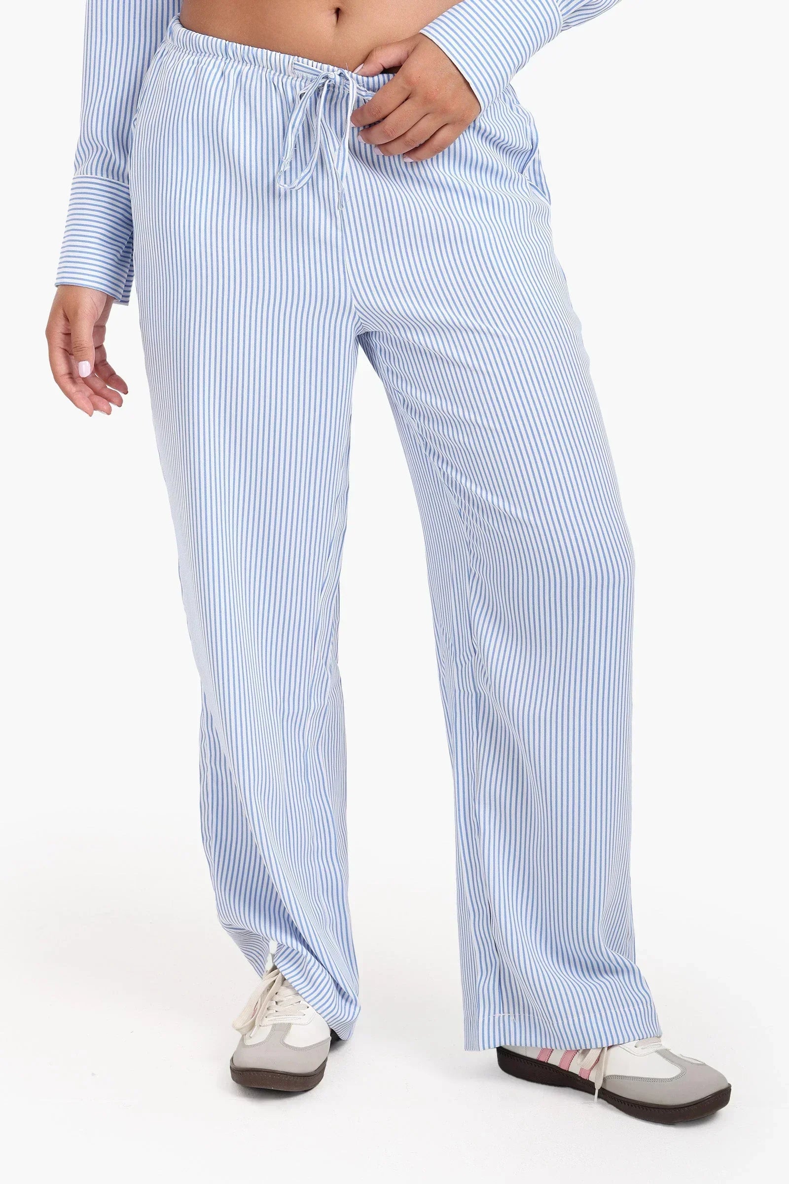 Clue - Striped Elastic Waist Pants 5