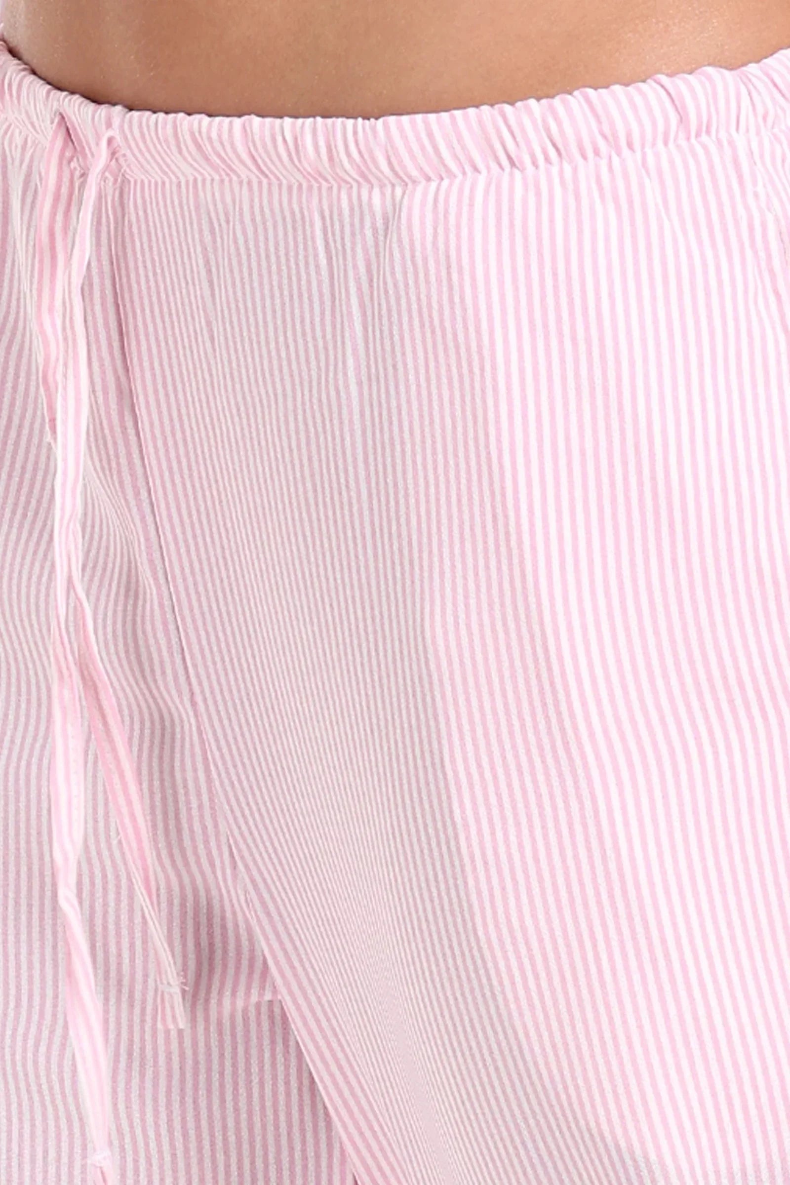 Clue - Striped Elastic Waist Pants 4