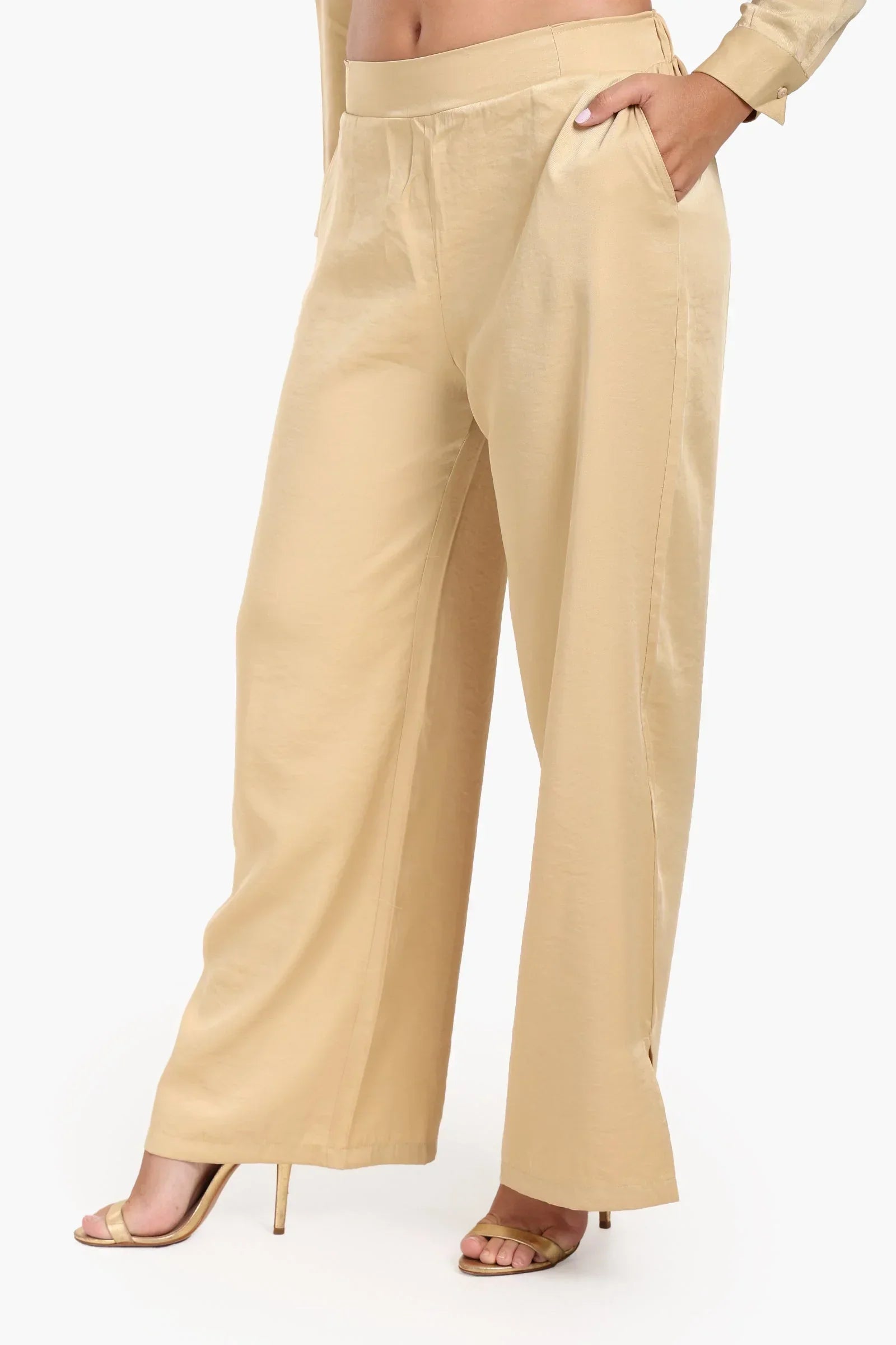 Clue - High Waist Wide-Leg Pants 6