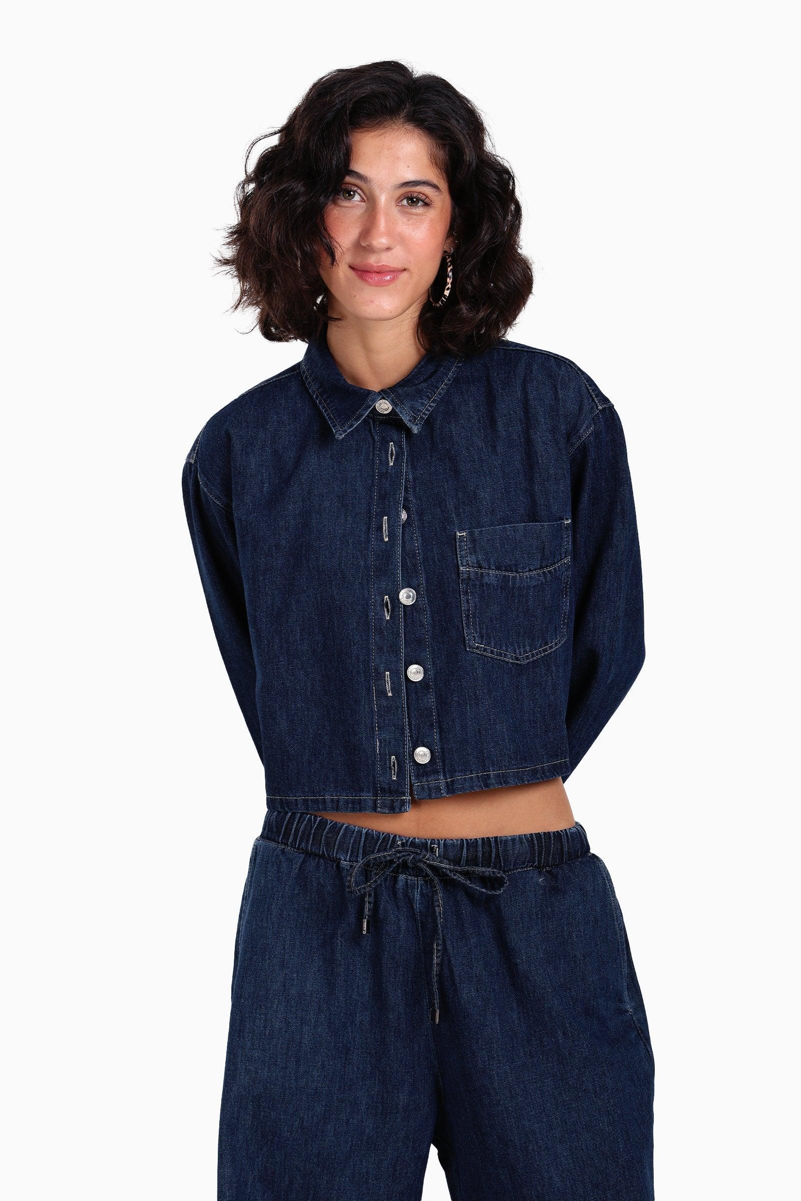 Clue - Cropped Denim Shirt 2