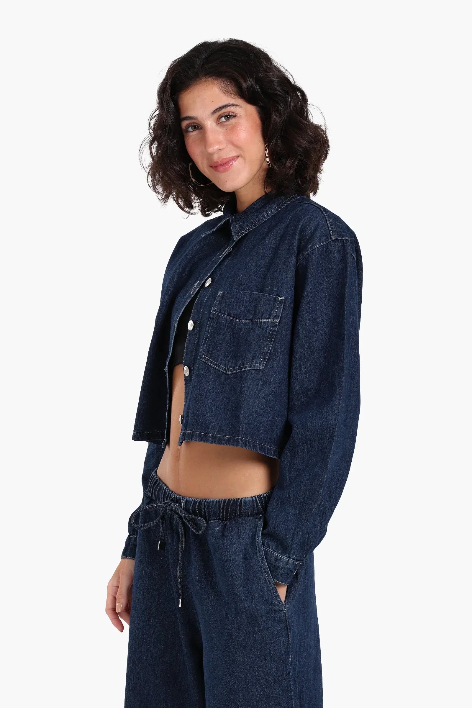 Clue - Cropped Denim Shirt 1