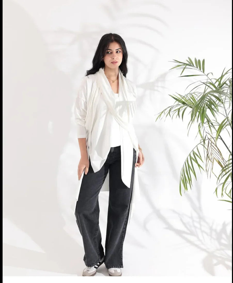 A_Squared_Y - White wrapped T-shirt 4