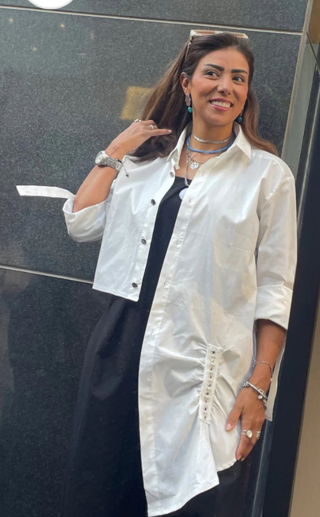 A_Squared_Y - White Glitter Shirt 1