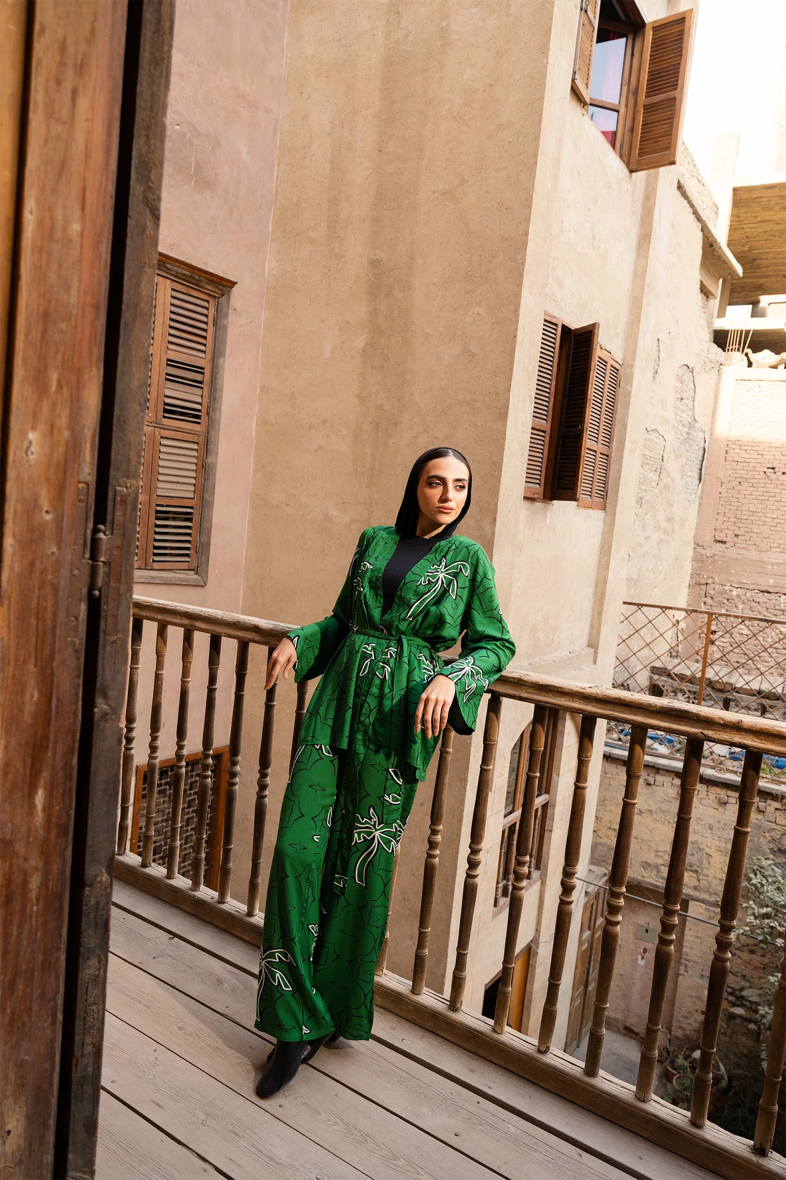 Clue - Palm Printed Green Pants 1