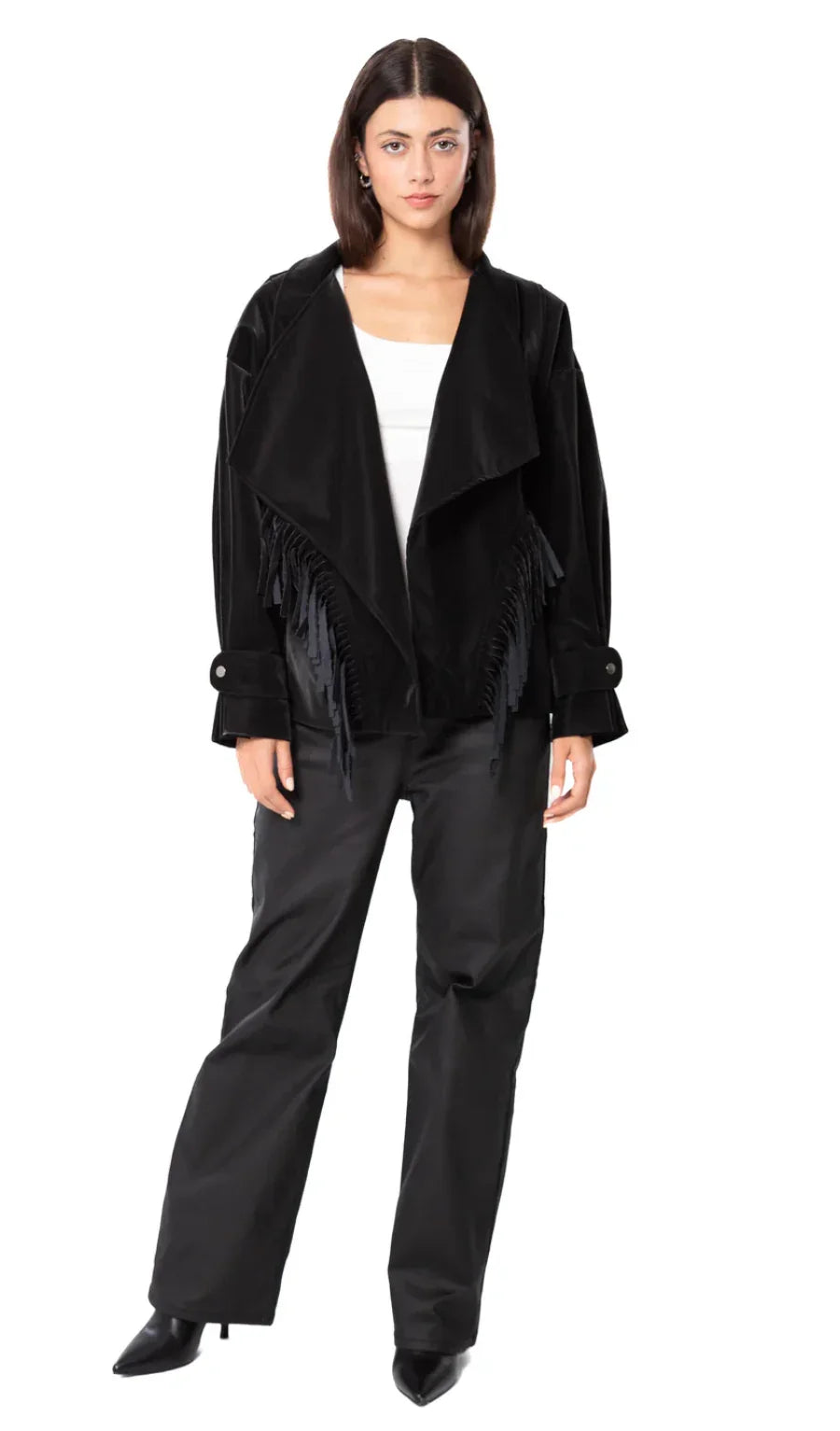 A_Squared_Y - Black faux leather bomber jacket 2