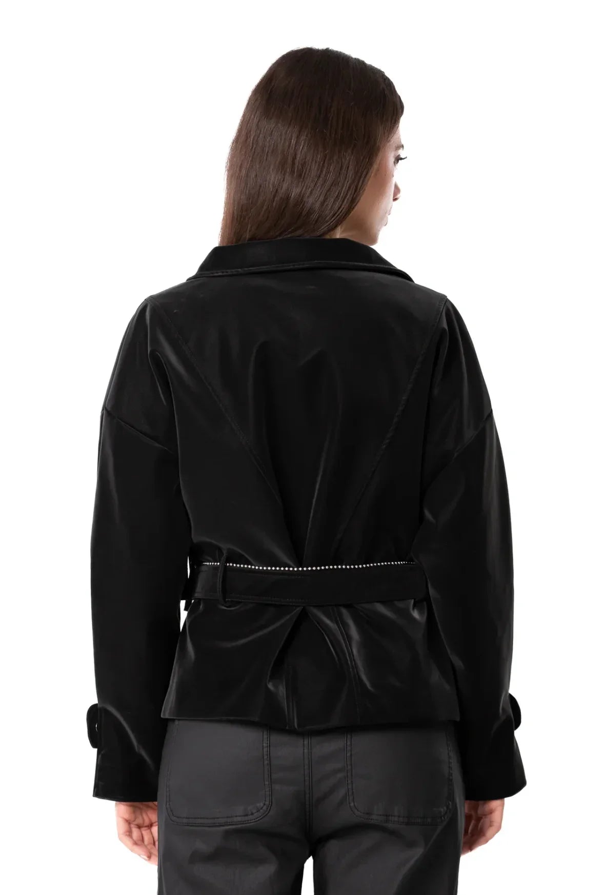 A_Squared_Y - Black faux leather bomber jacket 3