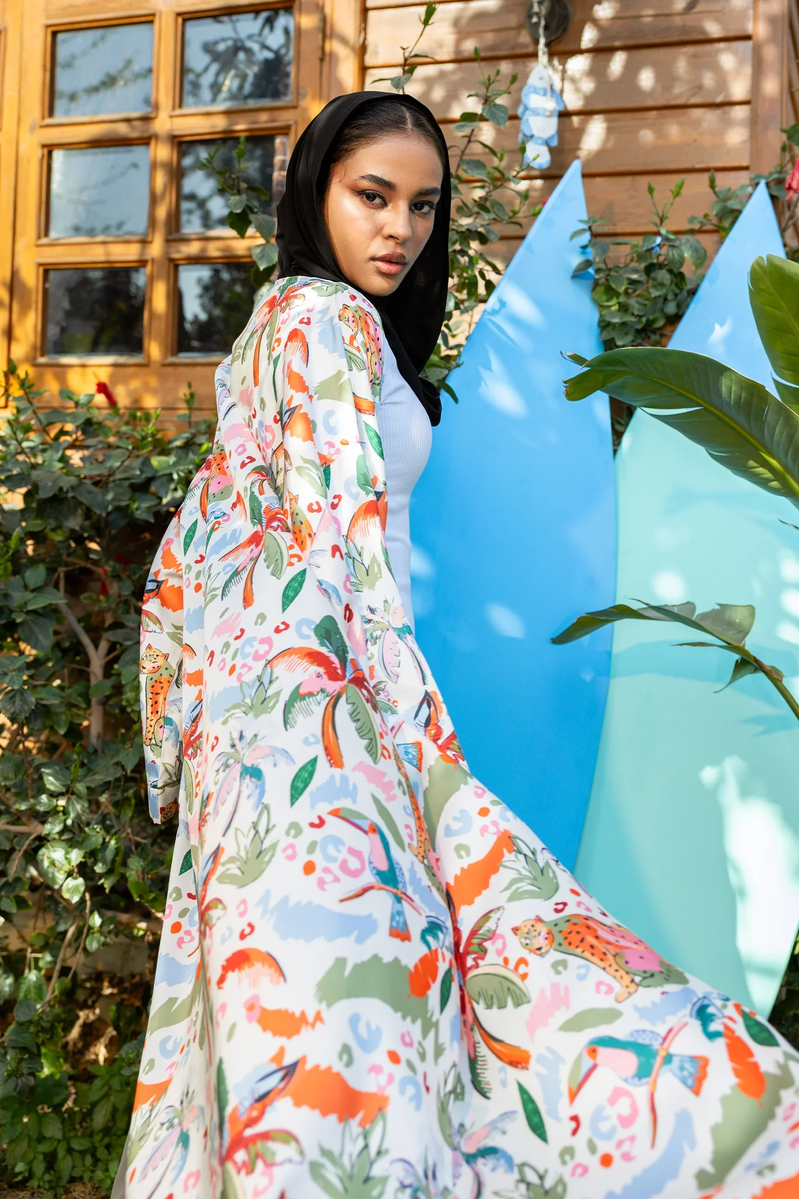 Clue - Colorful Palm-Print Kimono 1