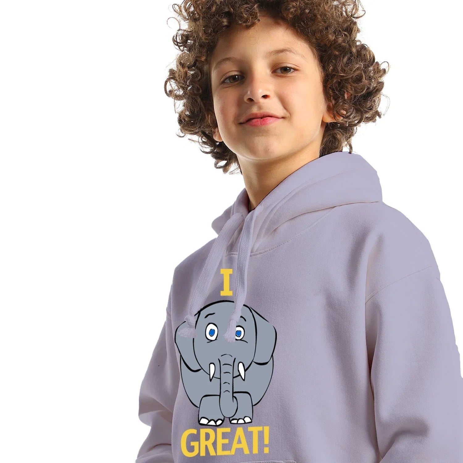 NAS Trends - I feel Great Kids Oversized Hoodie-Lila 4