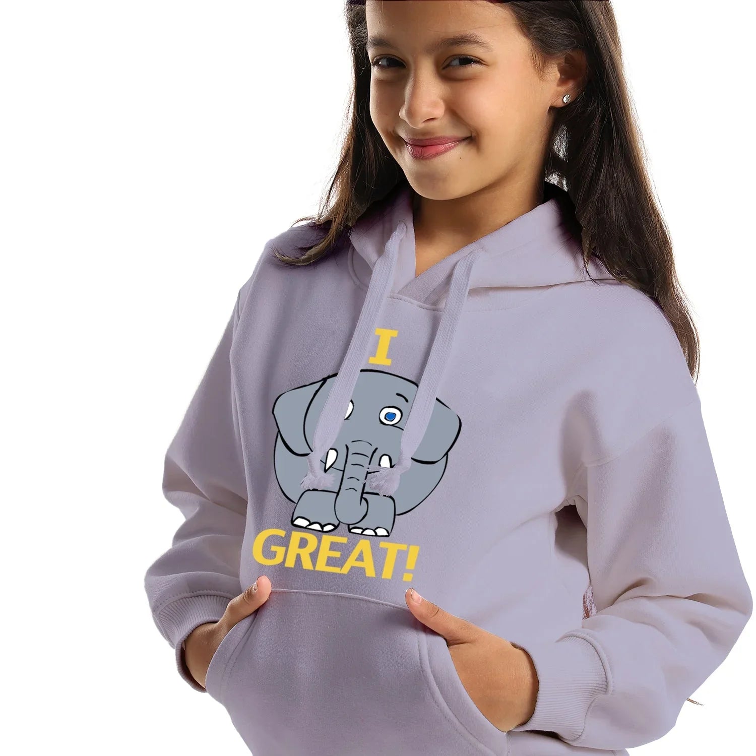 NAS Trends - I feel Great Kids Oversized Hoodie-Lila 2