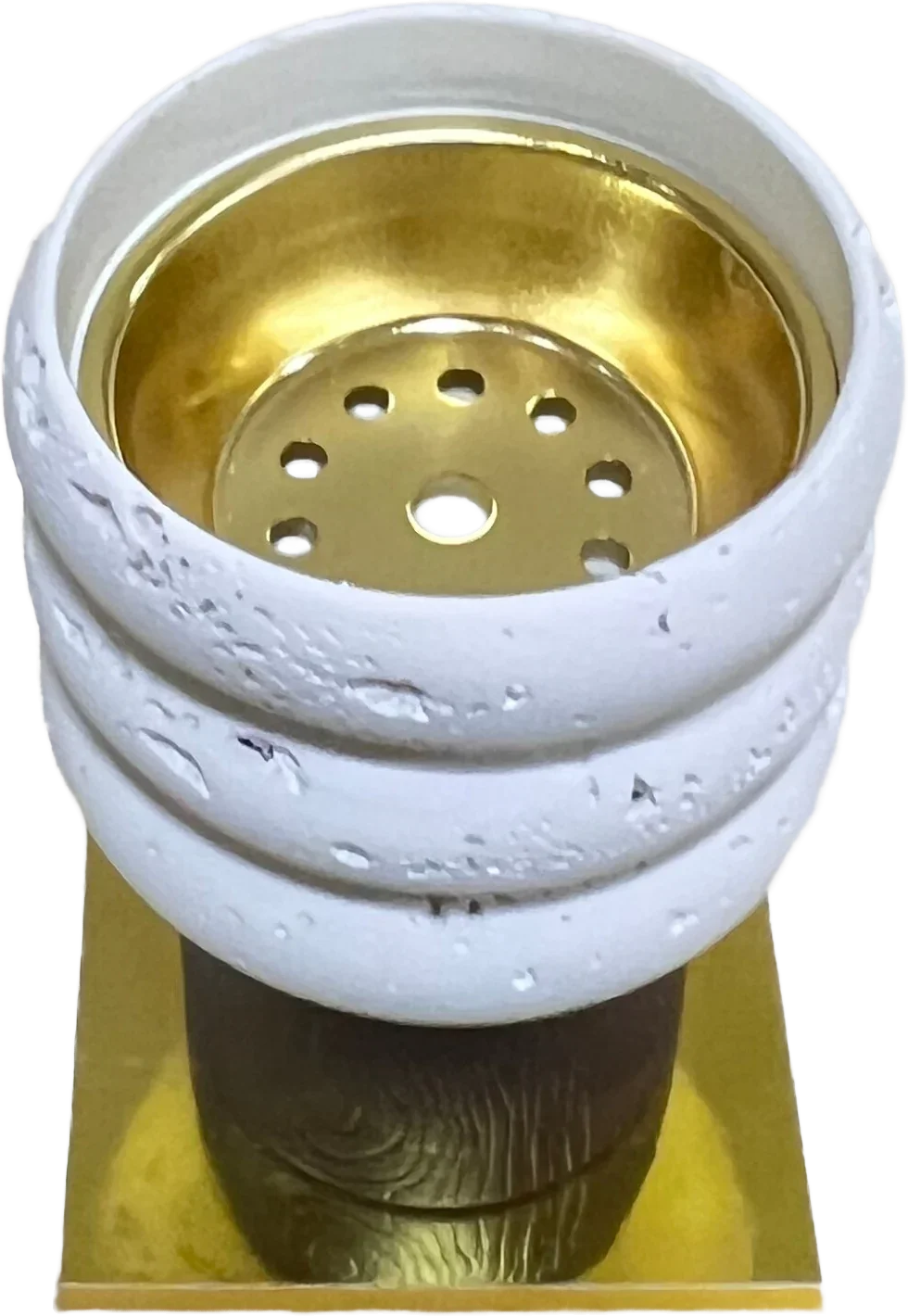 Urbantique - Minimal Ceramic Incense Burner – White & Brown 1