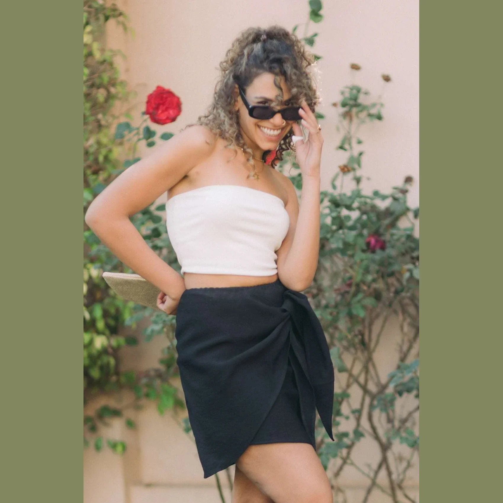 Kanza - Breeze Wrap Short Linen Skirt 5