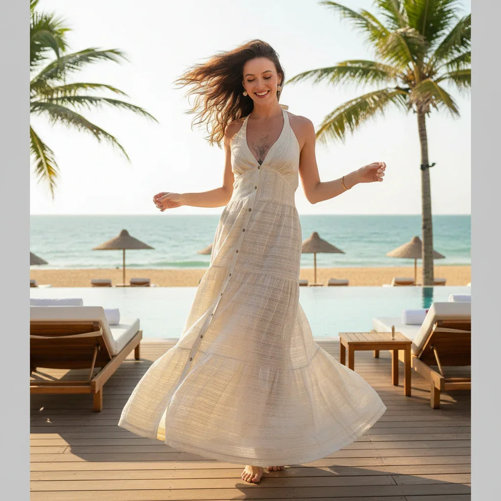 Camille Halter Neck Maxi Dress - KC Shop 1