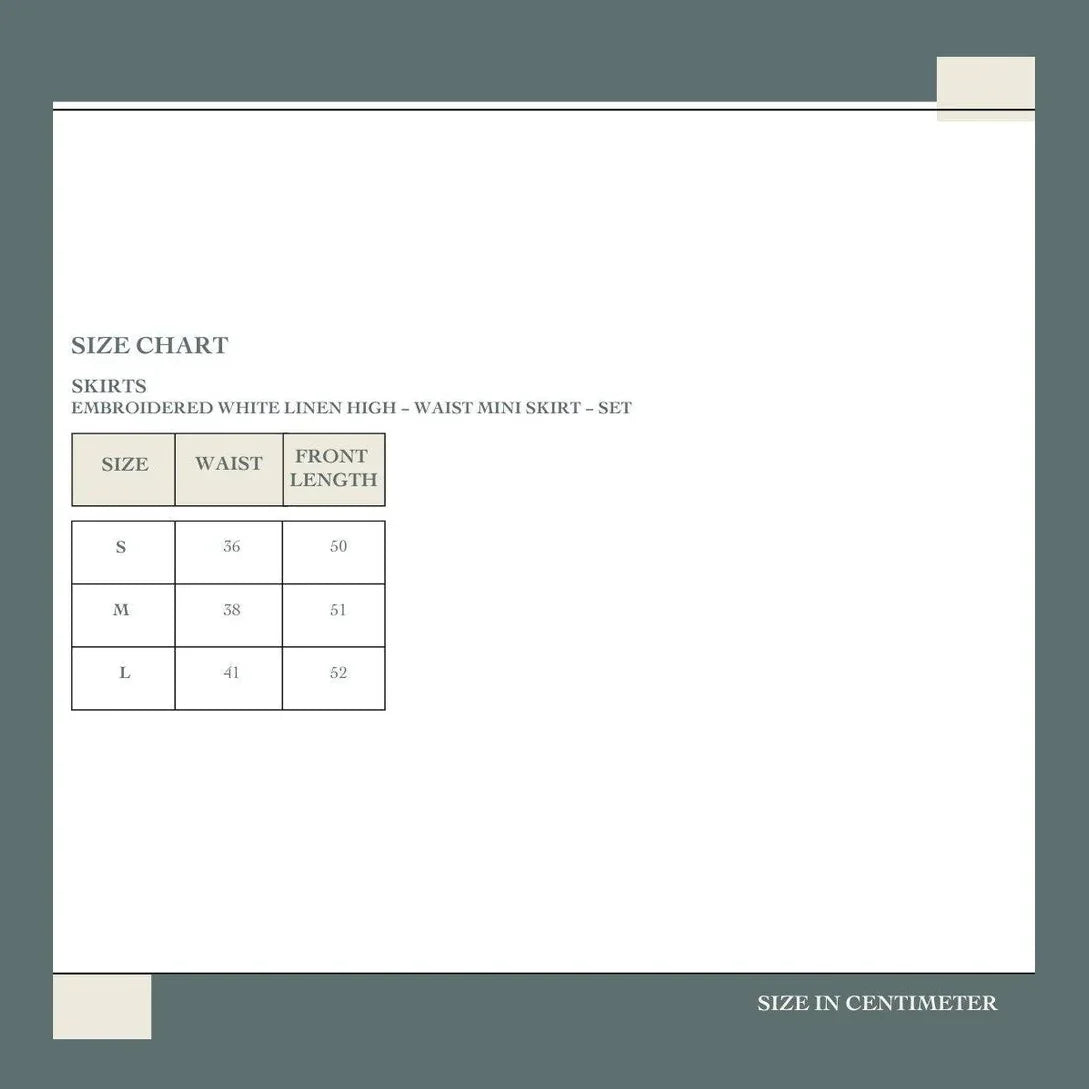 KC Shop - Embroidered White Linen High-Waist Mini Skirt 7