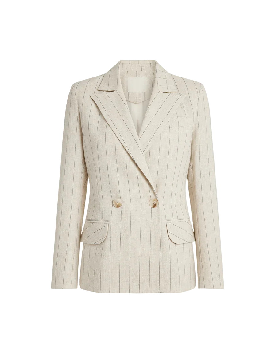 KC Shop - Linen Suit Striped Blazer 1