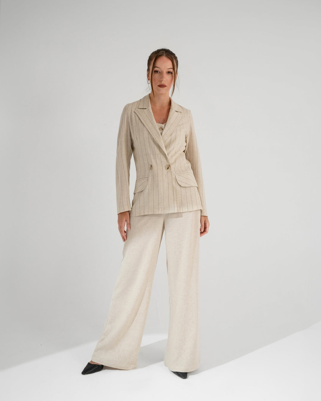 KC Shop - Linen Suit Striped Blazer 2