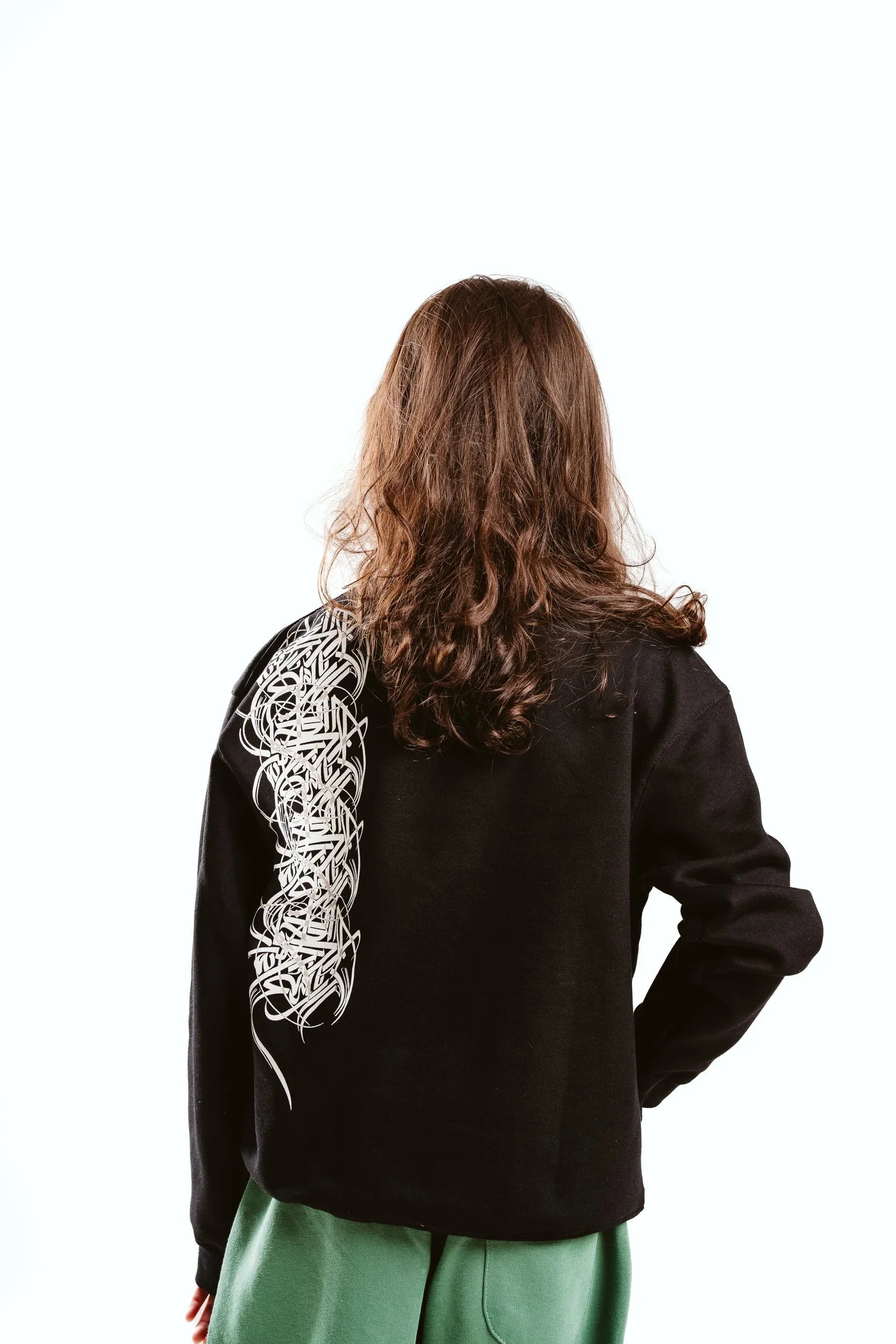 NAS Trends - Speak Arabic Kids Crew Neck Sweatshirt - Black 3