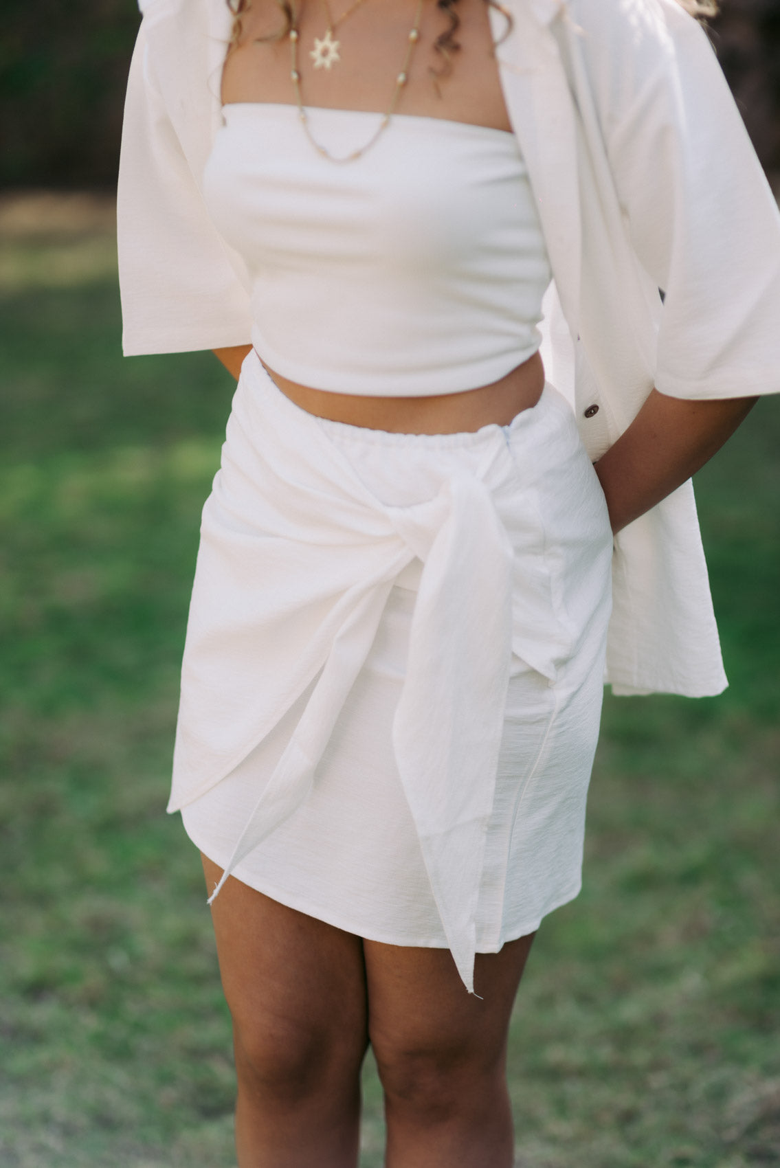 Kanza - Breeze Wrap Short Linen Skirt 2