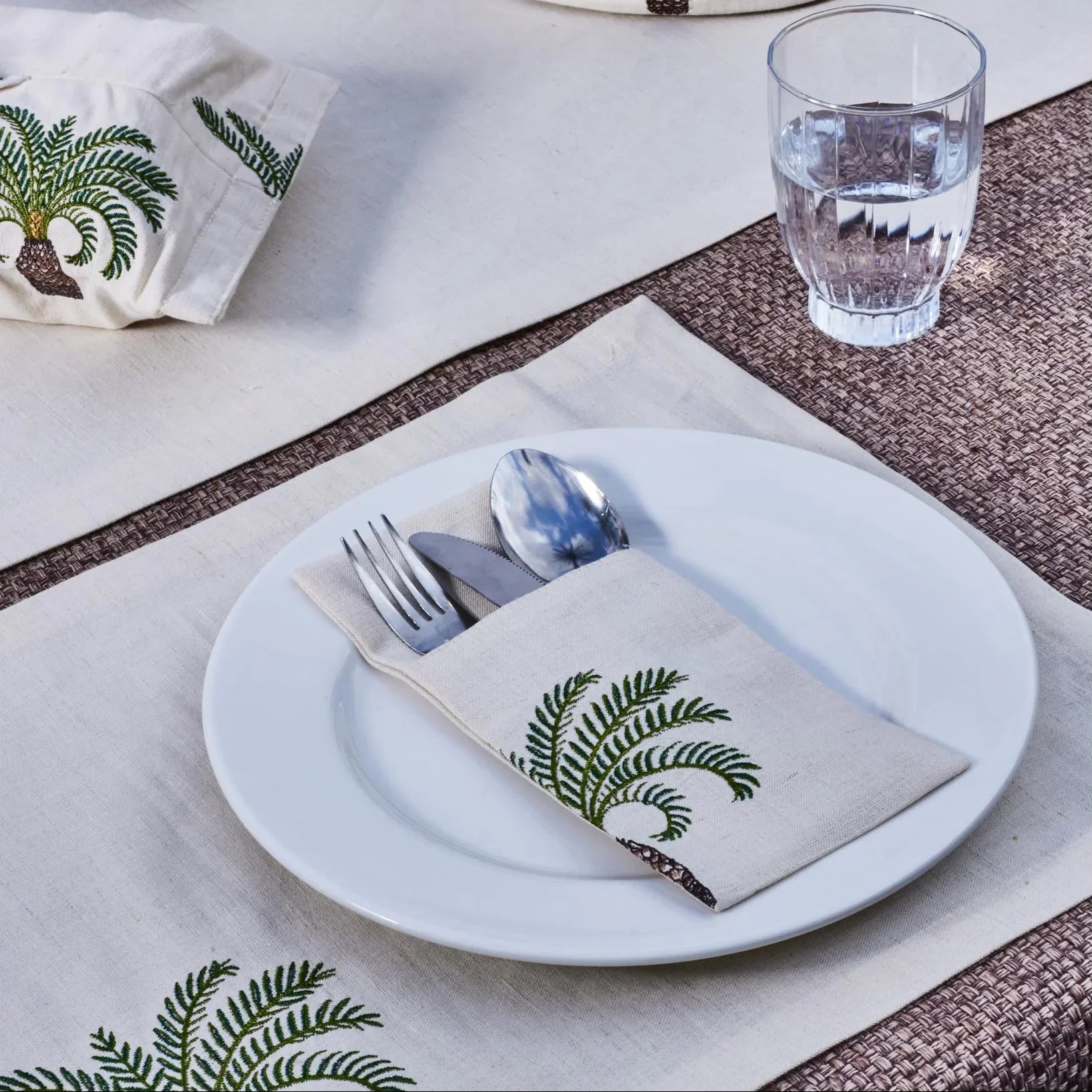 Lina Linen Cutlery Sleeves Set - Ticas