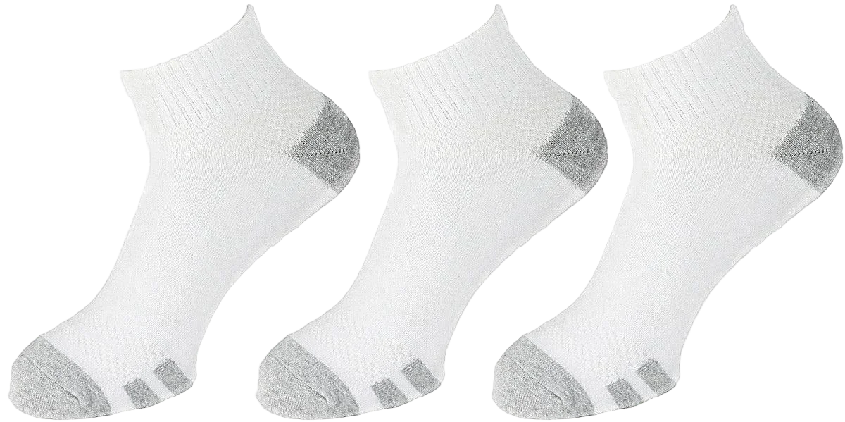 Sam Socks - Men Set Of 3 Half Terry L-Shape Sport Socks Men White 1