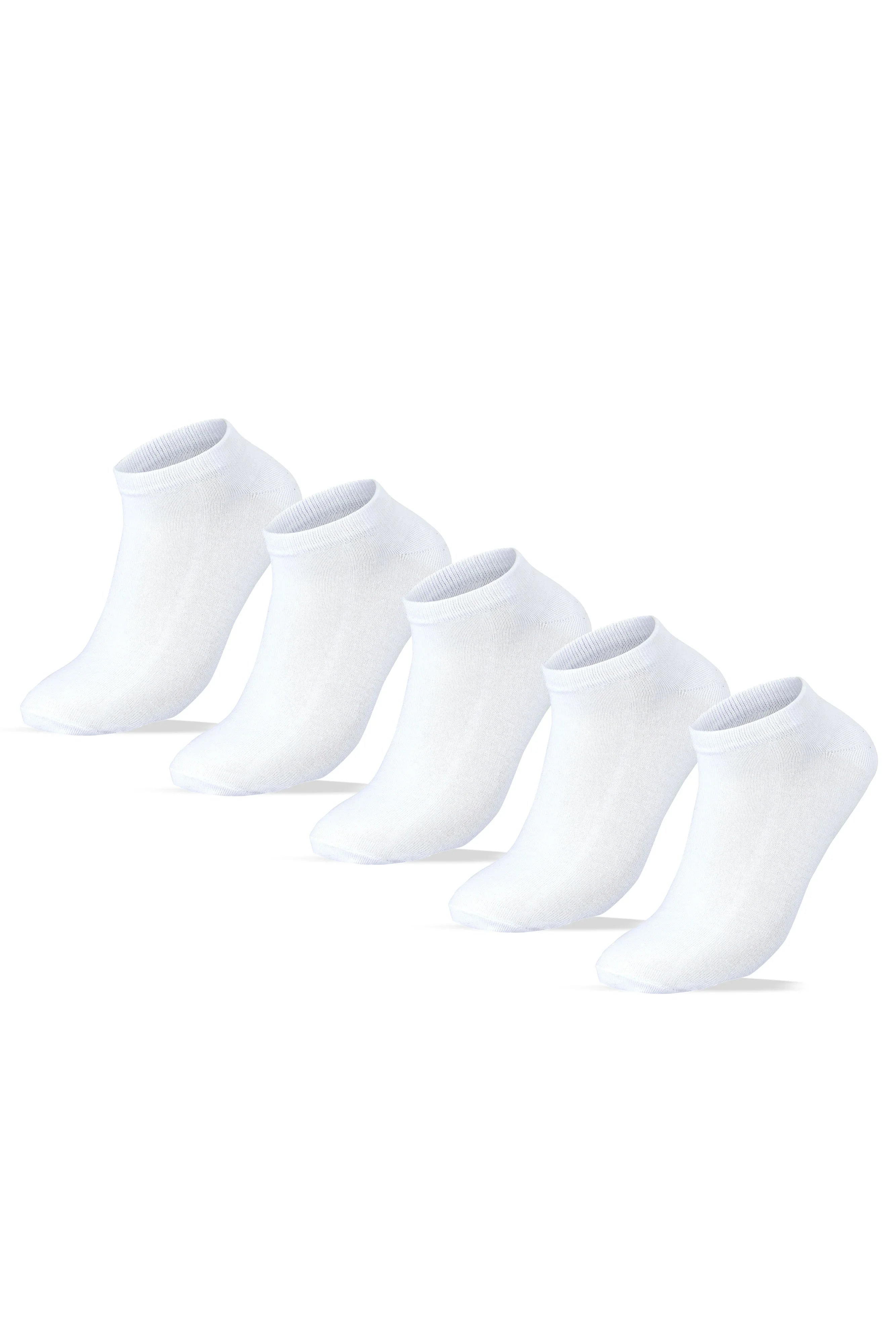Sam Socks - Men Set Of 5 Ankle Plain Socks White 5