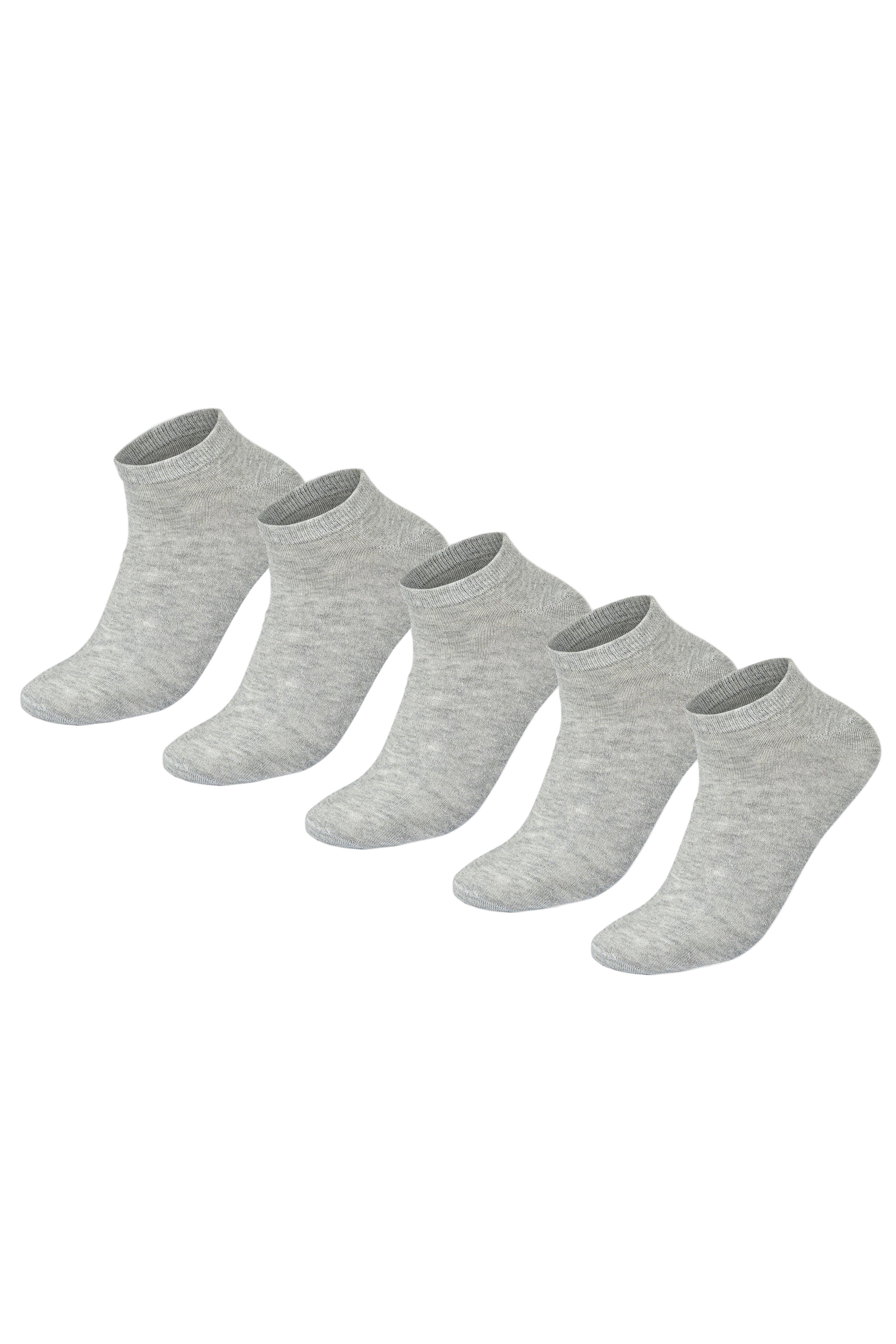 Sam Socks - Men Set Of 5 Ankle Plain Socks Grey